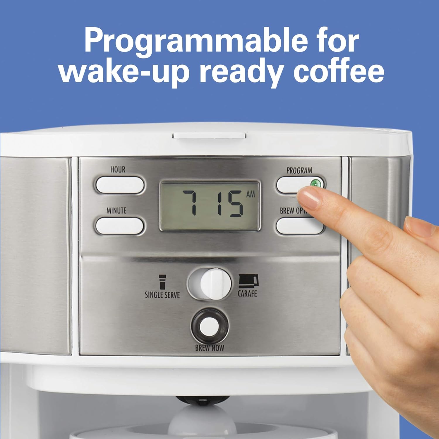 Hamilton Beach 2-Way 12 Cup Programmable Drip Coffee Maker & Single Serve Machine, Glass Carafe, Auto Pause and Pour, Black (49980R)