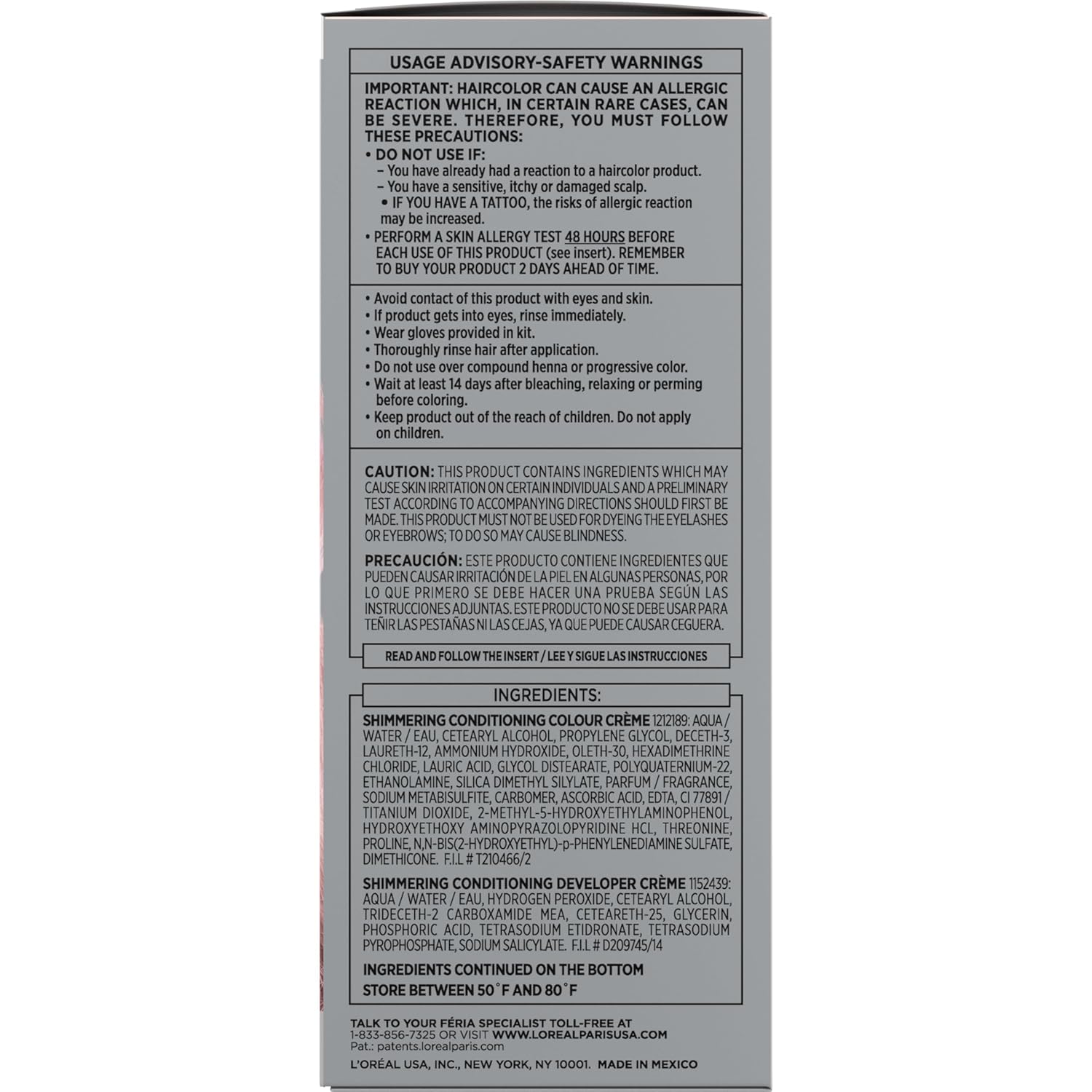 L'Oreal Paris Feria Hyper Platinum Advanced Lightening System Hair Bleach, Lifts Up To 8 Levels, Includes Anti Brass Purple Conditioner, 1 Hair Dye Kit