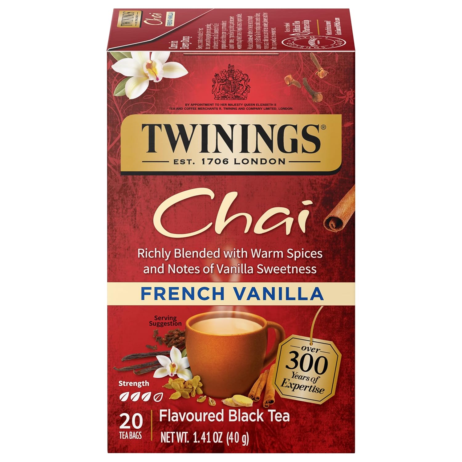 Twinings English Breakfast Black Tea Individually Wrapped Bags, 100 Count (Pack of 1), Smooth, Flavourful, and Robust, Caffeinated, Enjoy Hot or Iced | Packaging May Vary