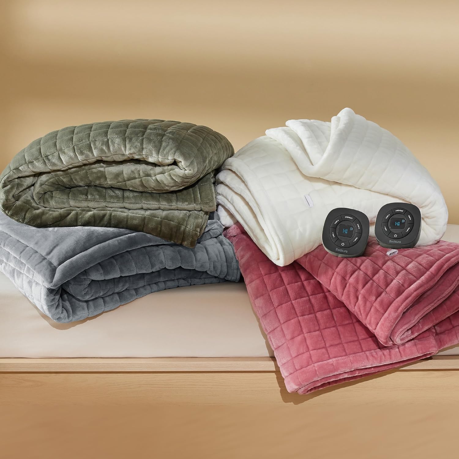 Bedsure Heated Blanket Electric Throw - Soft Flannel Electric Blanket, Heating Blanket with 4 Time Settings & 6 Heat Settings, Warm Blanket Gift for Grandma (50x60 inches, Grey)