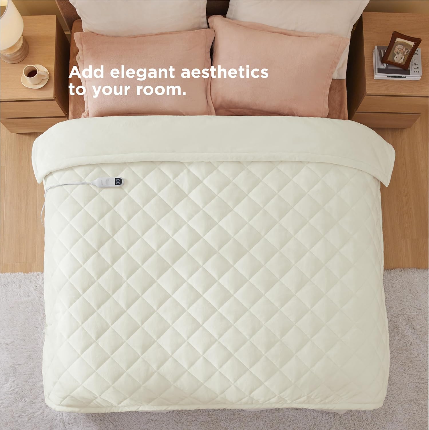 Bedsure Heated Blanket Electric Throw - Soft Flannel Electric Blanket, Heating Blanket with 4 Time Settings & 6 Heat Settings, Warm Blanket Gift for Grandma (50x60 inches, Grey)