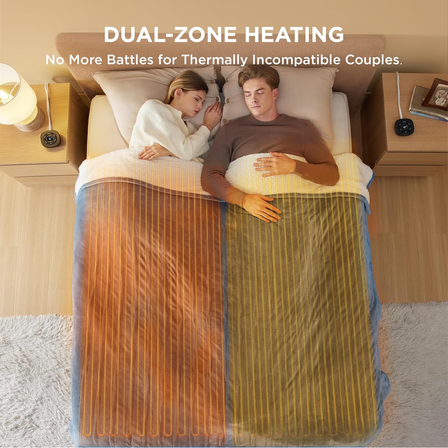 Bedsure Heated Blanket Electric Throw - Soft Flannel Electric Blanket, Heating Blanket with 4 Time Settings & 6 Heat Settings, Warm Blanket Gift for Grandma (50x60 inches, Grey)