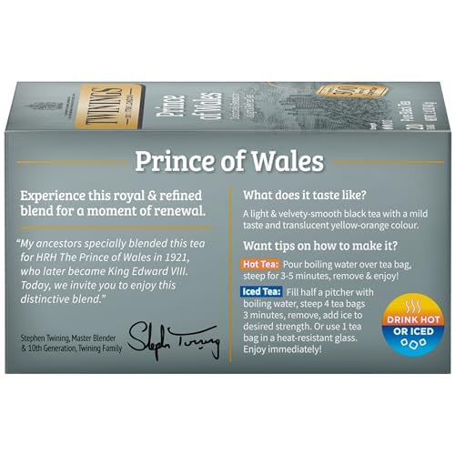 Twinings English Breakfast Black Tea Individually Wrapped Bags, 100 Count (Pack of 1), Smooth, Flavourful, and Robust, Caffeinated, Enjoy Hot or Iced | Packaging May Vary