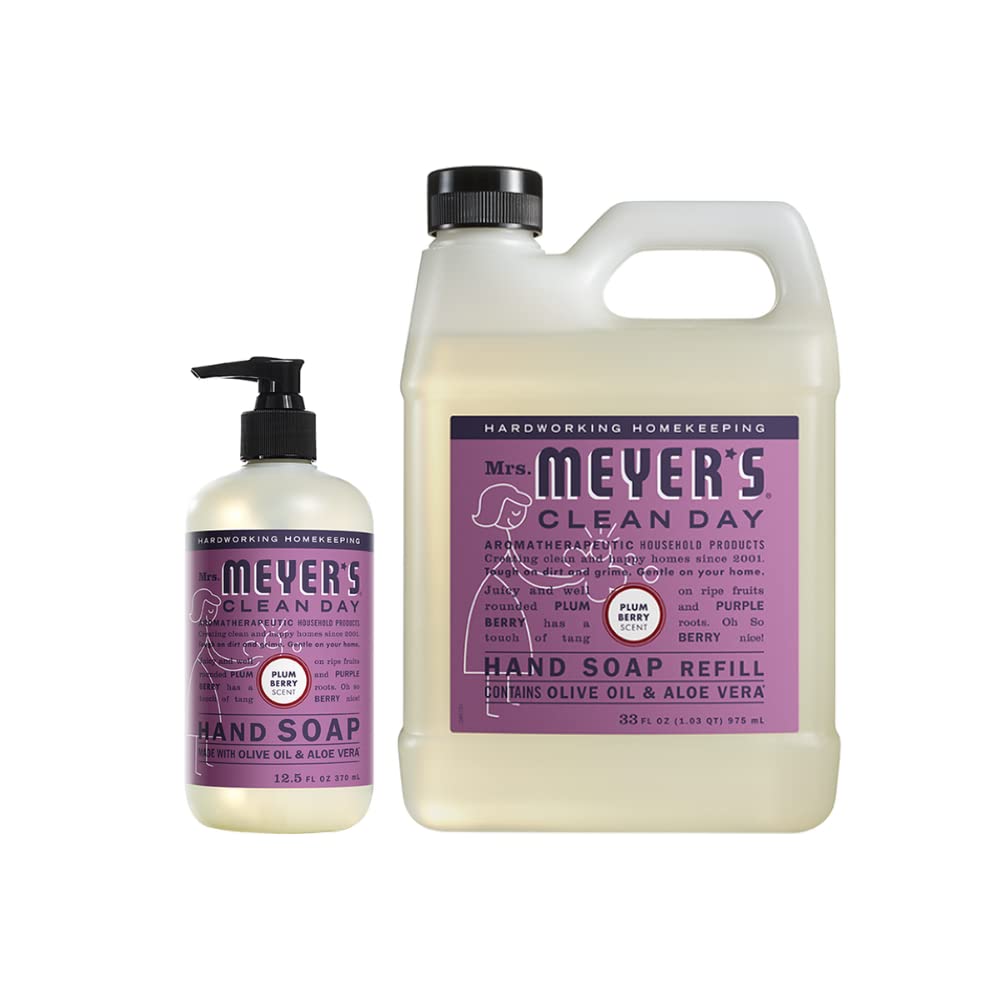 MRS. MEYER'S CLEAN DAY Hand Soap, Made with Essential Oils, Biodegradable Formula, Honeysuckle, 12.5 fl. oz - Pack of 3