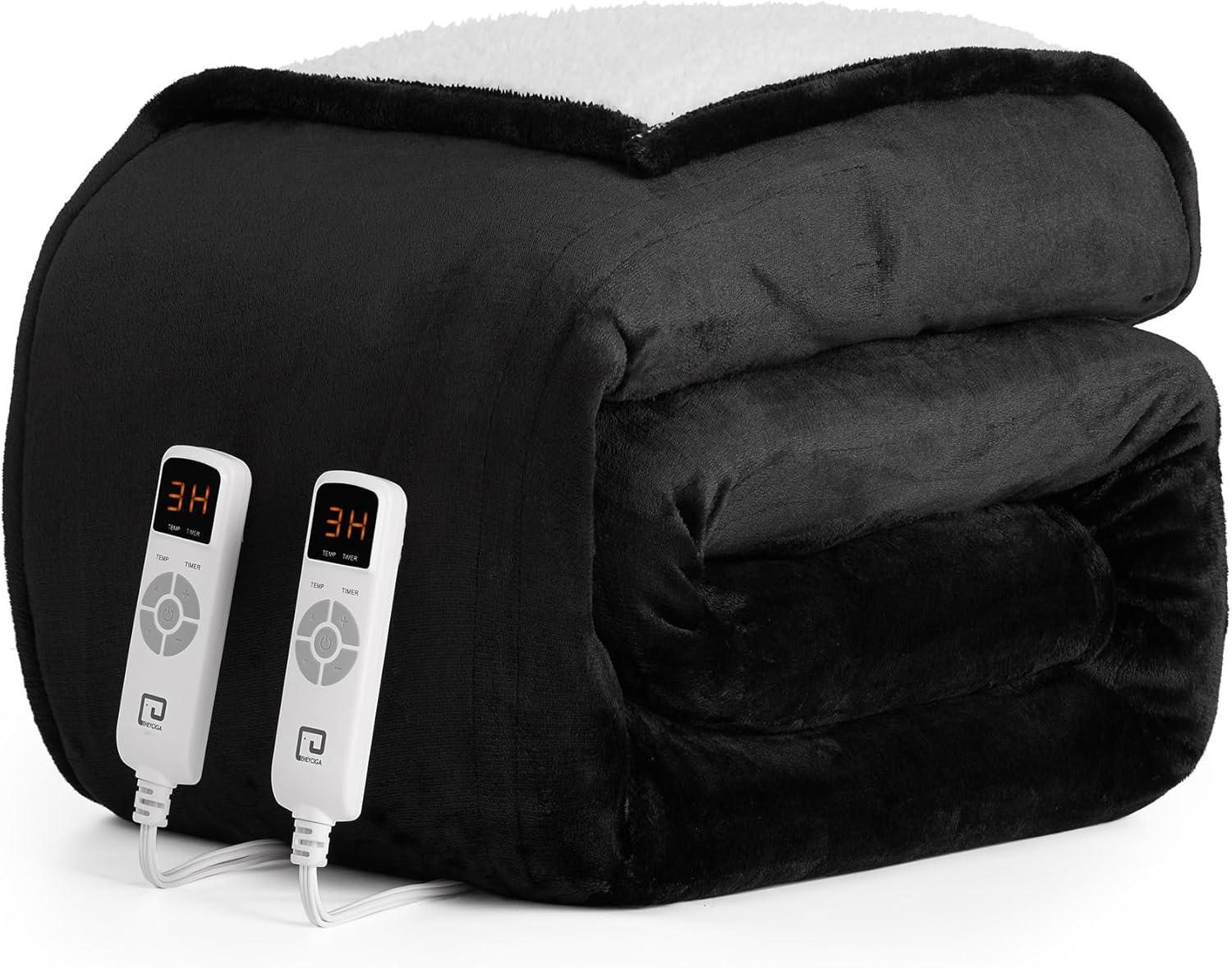 EHEYCIGA Heated Blanket Electric Blanket Throw - Heating Blanket with 9 Heating Levels & 10 Hours Auto Off, Soft Cozy Sherpa Washable Blanket with Fast Heating, 50 x 60 Inches