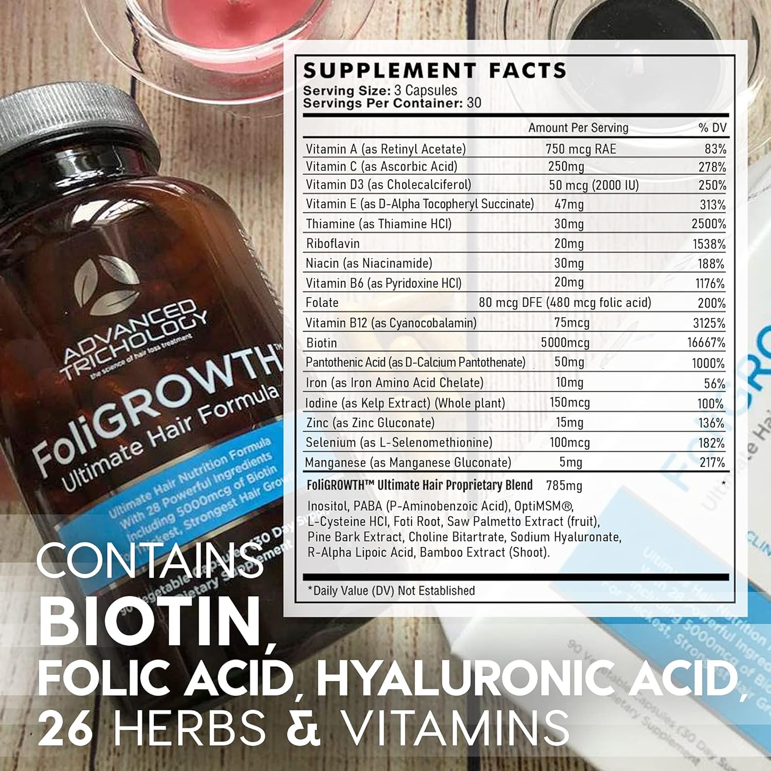 FoliGROWTH™ Hair Growth Supplement for Thicker Fuller Hair | Approved* by the American Hair Loss Association | Revitalize Thinning Hair, Backed by 20 Years of Experience in Hair Loss Treatment Clinics