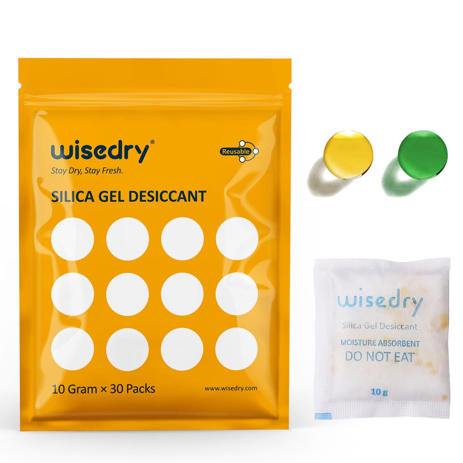 wisedry 2 x 500 Gram [2.2 lbs] Rechargeable Silica Gel Car Dehumidifier, Microwave Fast Reactivated Desiccant Packets Large for Gun Safe Closet Basement Garage Storage Moisture Absorbers Bag Reusable