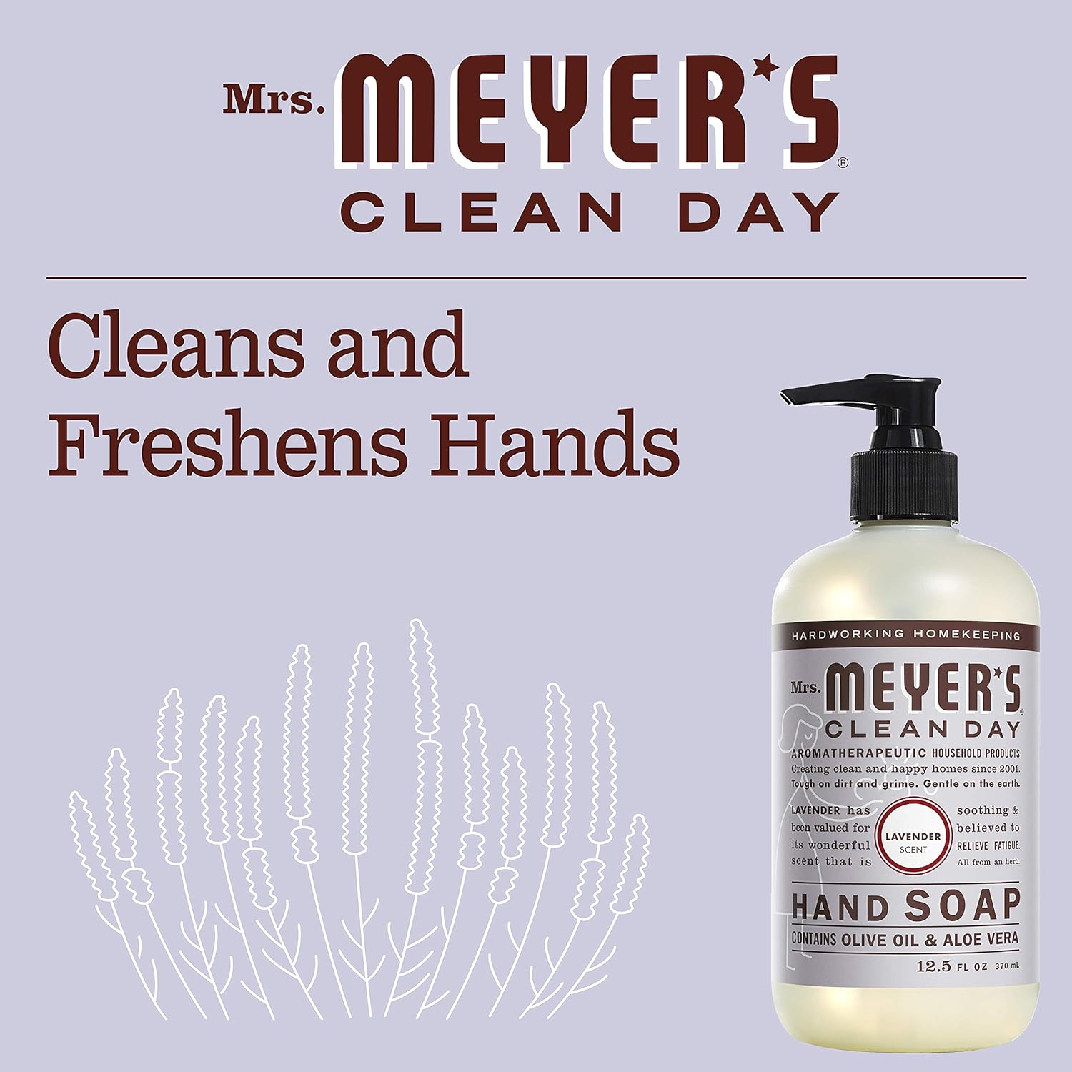 MRS. MEYER'S CLEAN DAY Hand Soap, Made with Essential Oils, Biodegradable Formula, Honeysuckle, 12.5 fl. oz - Pack of 3