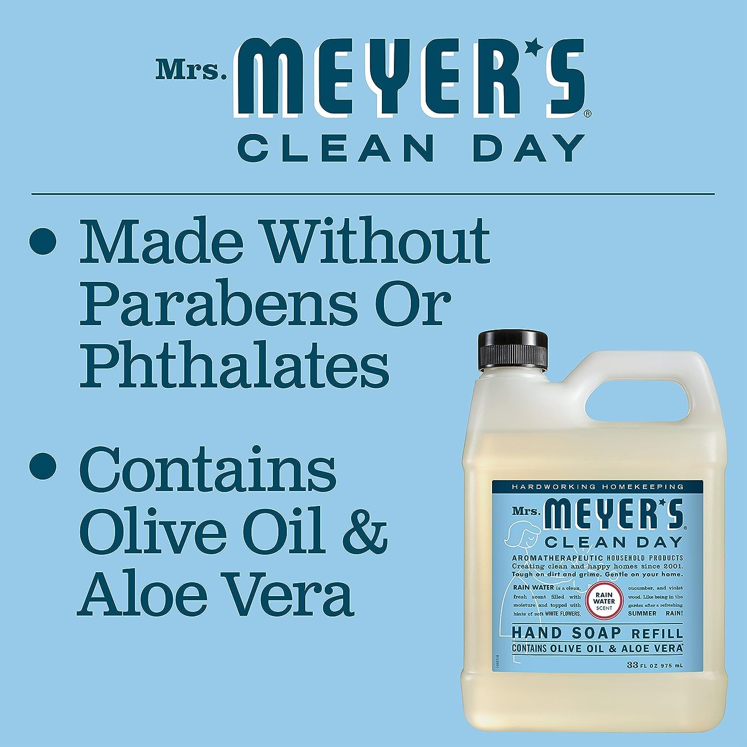 MRS. MEYER'S CLEAN DAY Hand Soap, Made with Essential Oils, Biodegradable Formula, Honeysuckle, 12.5 fl. oz - Pack of 3
