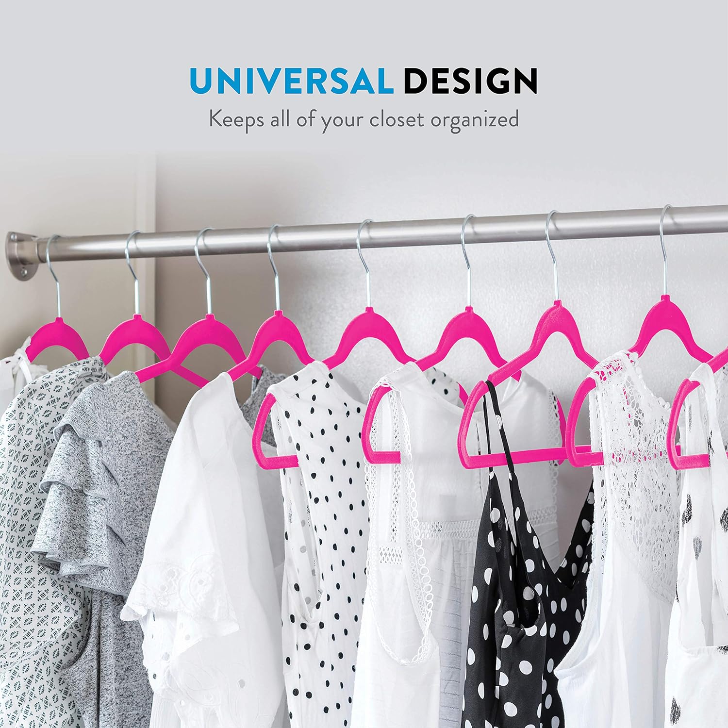 Zober Velvet Hangers 50 Pack - Heavy Duty Black Hangers for Coats, Pants & Dress Clothes - Non Slip Clothes Hanger Set - Space Saving Felt Hangers for Clothing