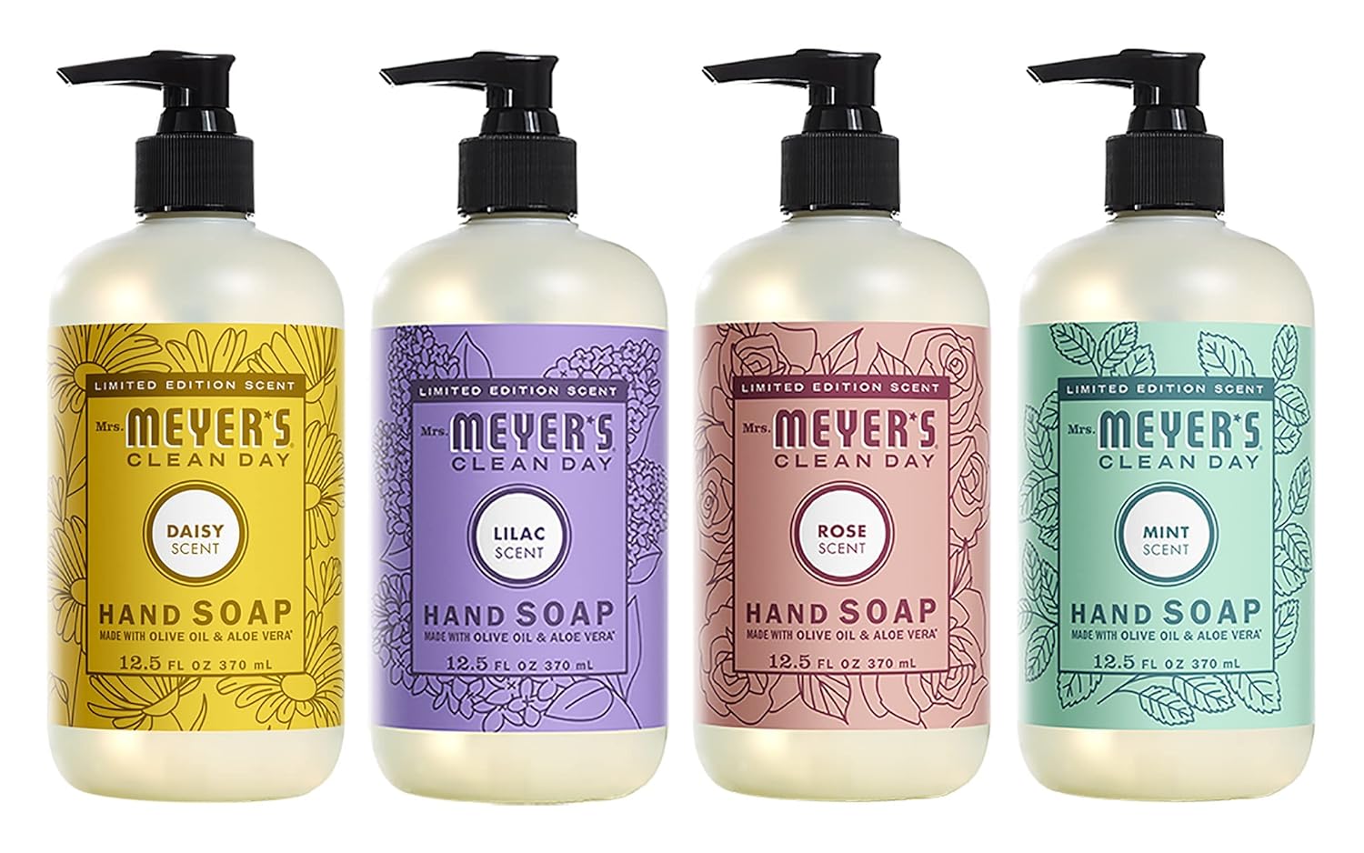 MRS. MEYER'S CLEAN DAY Hand Soap, Made with Essential Oils, Biodegradable Formula, Honeysuckle, 12.5 fl. oz - Pack of 3