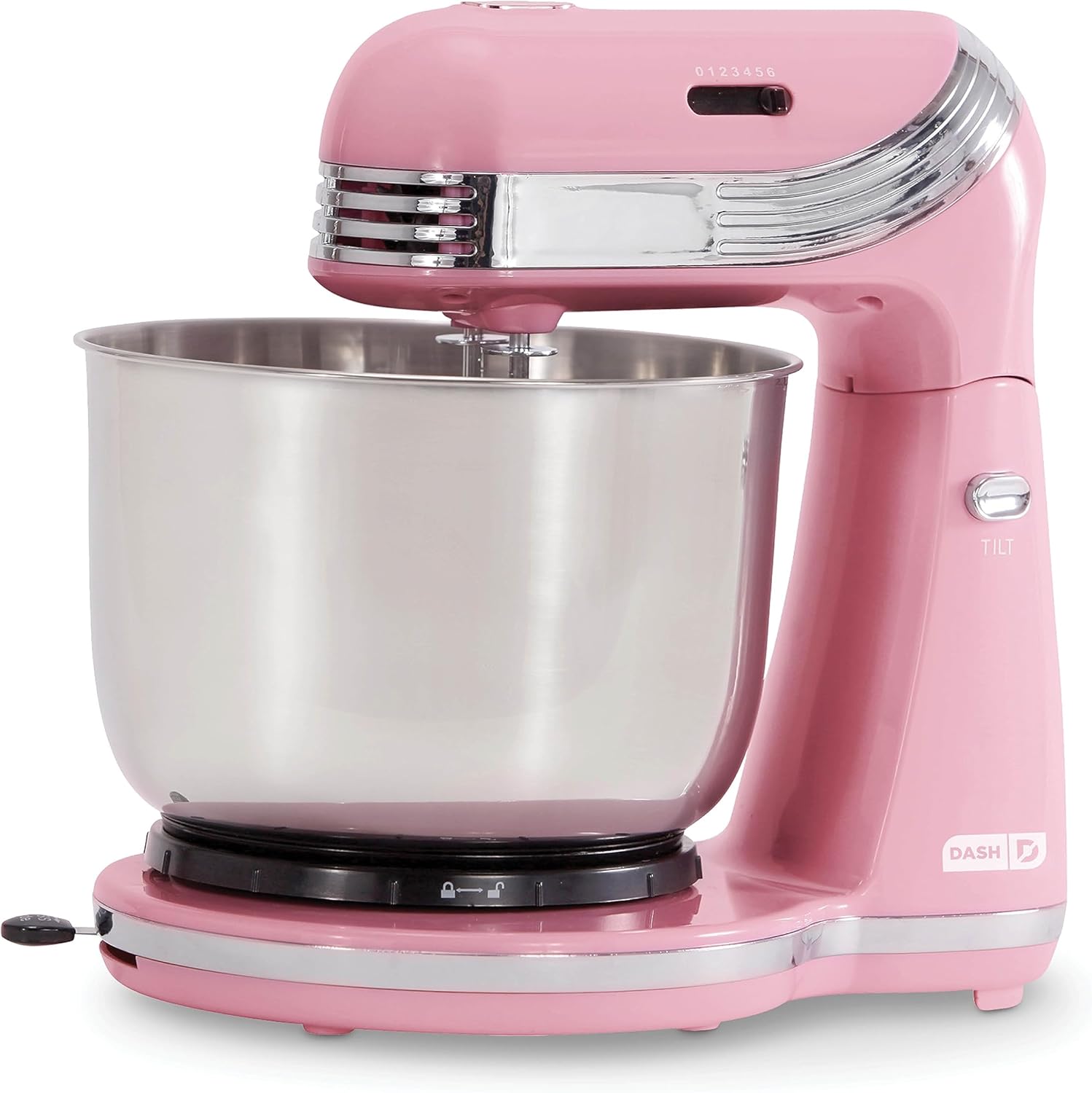 Dash Stand Mixer (Electric Mixer for Everyday Use): 6 Speed Stand Mixer with 3 Quart Stainless Steel Mixing Bowl, Dough Hooks & Mixer Beaters for Dressings, Frosting, Meringues & More - Aqua