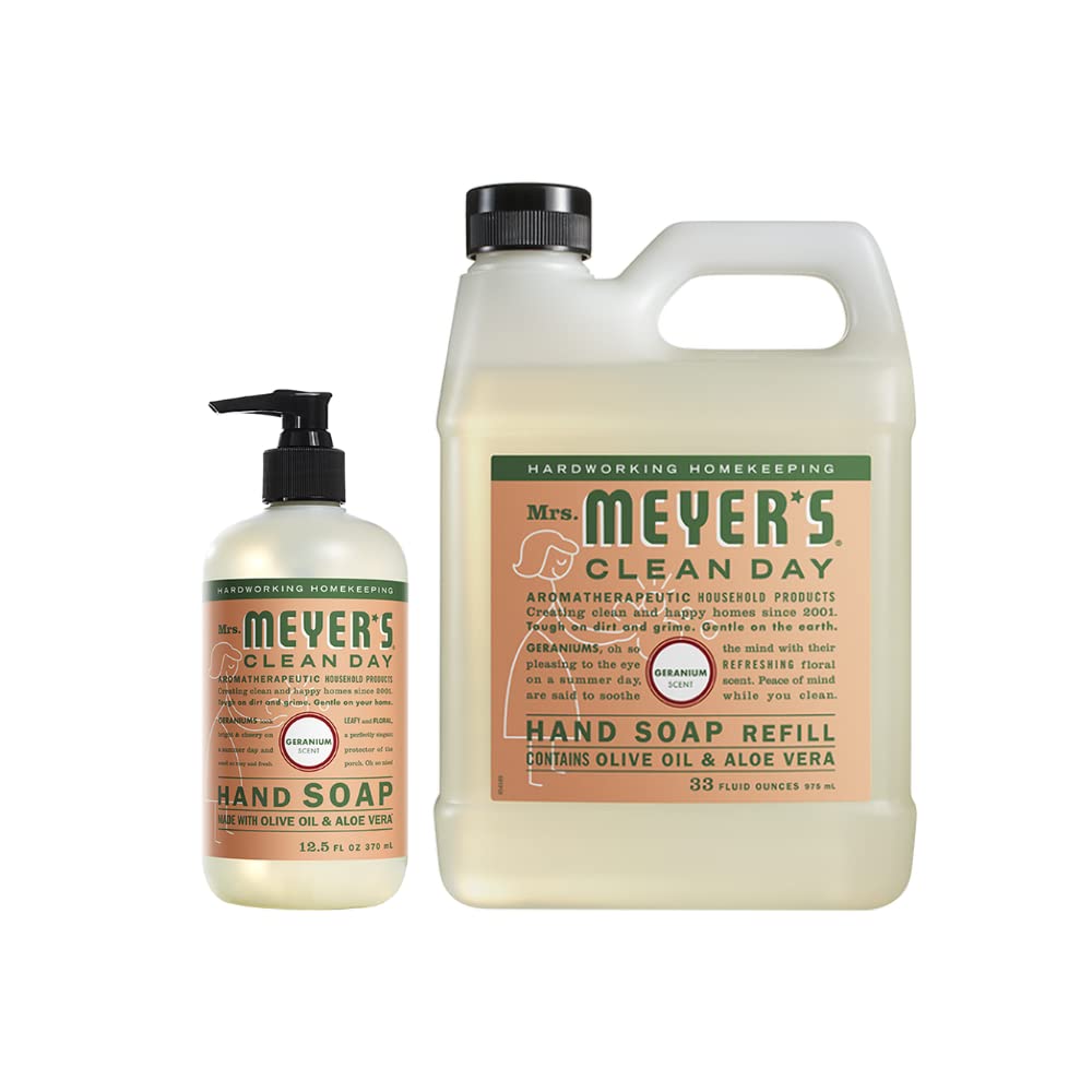 MRS. MEYER'S CLEAN DAY Hand Soap, Made with Essential Oils, Biodegradable Formula, Honeysuckle, 12.5 fl. oz - Pack of 3