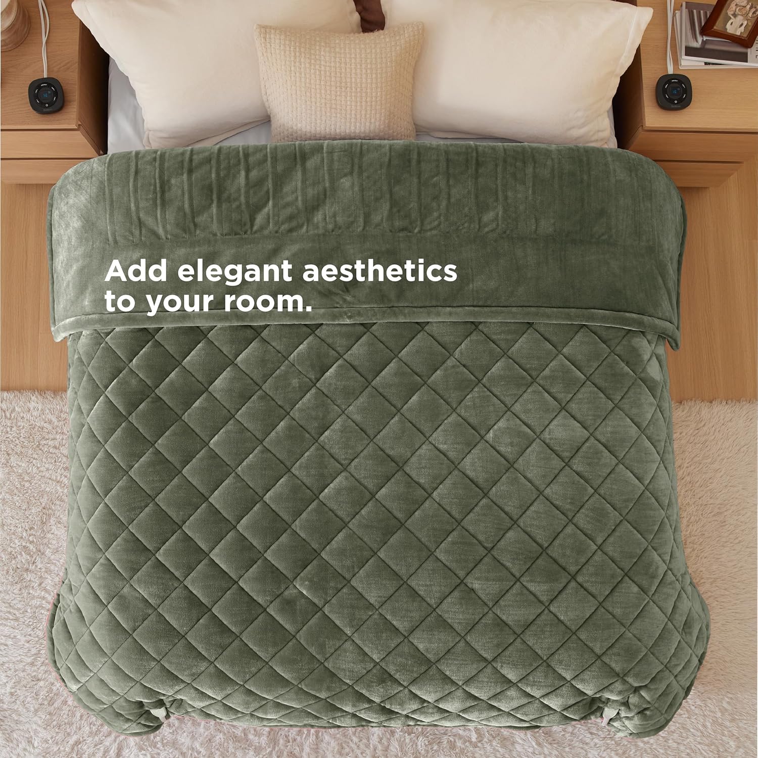 Bedsure Heated Blanket Electric Throw - Soft Flannel Electric Blanket, Heating Blanket with 4 Time Settings & 6 Heat Settings, Warm Blanket Gift for Grandma (50x60 inches, Grey)