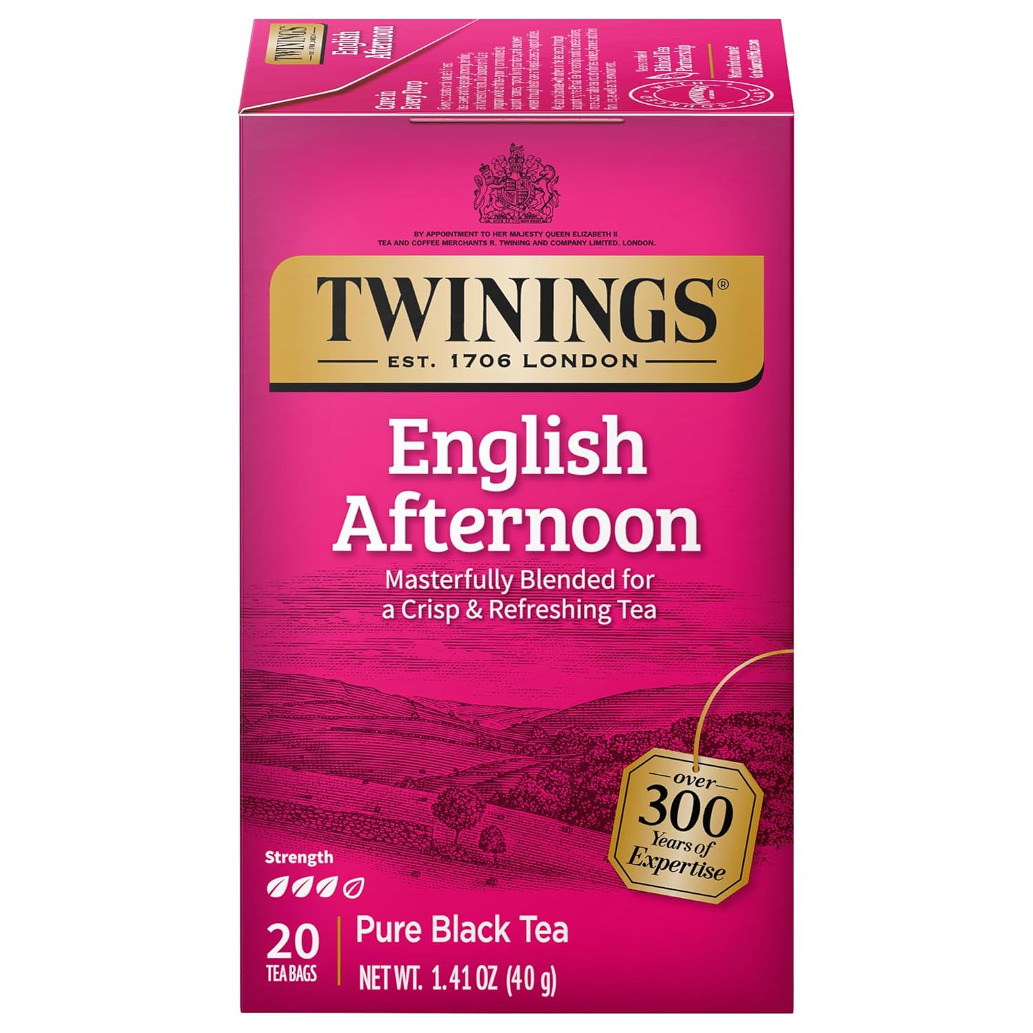 Twinings English Breakfast Black Tea Individually Wrapped Bags, 100 Count (Pack of 1), Smooth, Flavourful, and Robust, Caffeinated, Enjoy Hot or Iced | Packaging May Vary