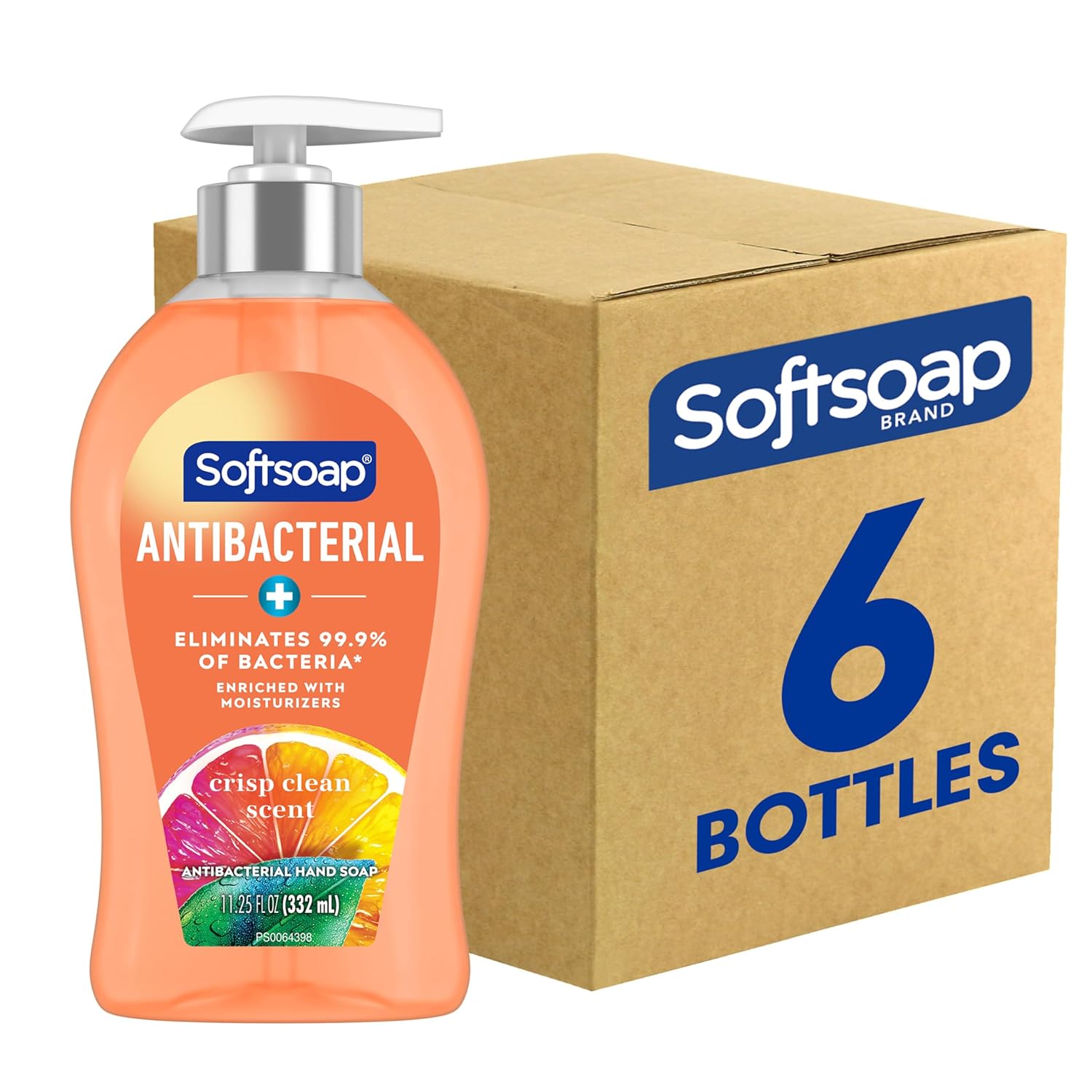 Softsoap Antibacterial Liquid Hand Soap, Fresh Citrus Scent Hand Soap, 11.25 Ounce, 6 Pack