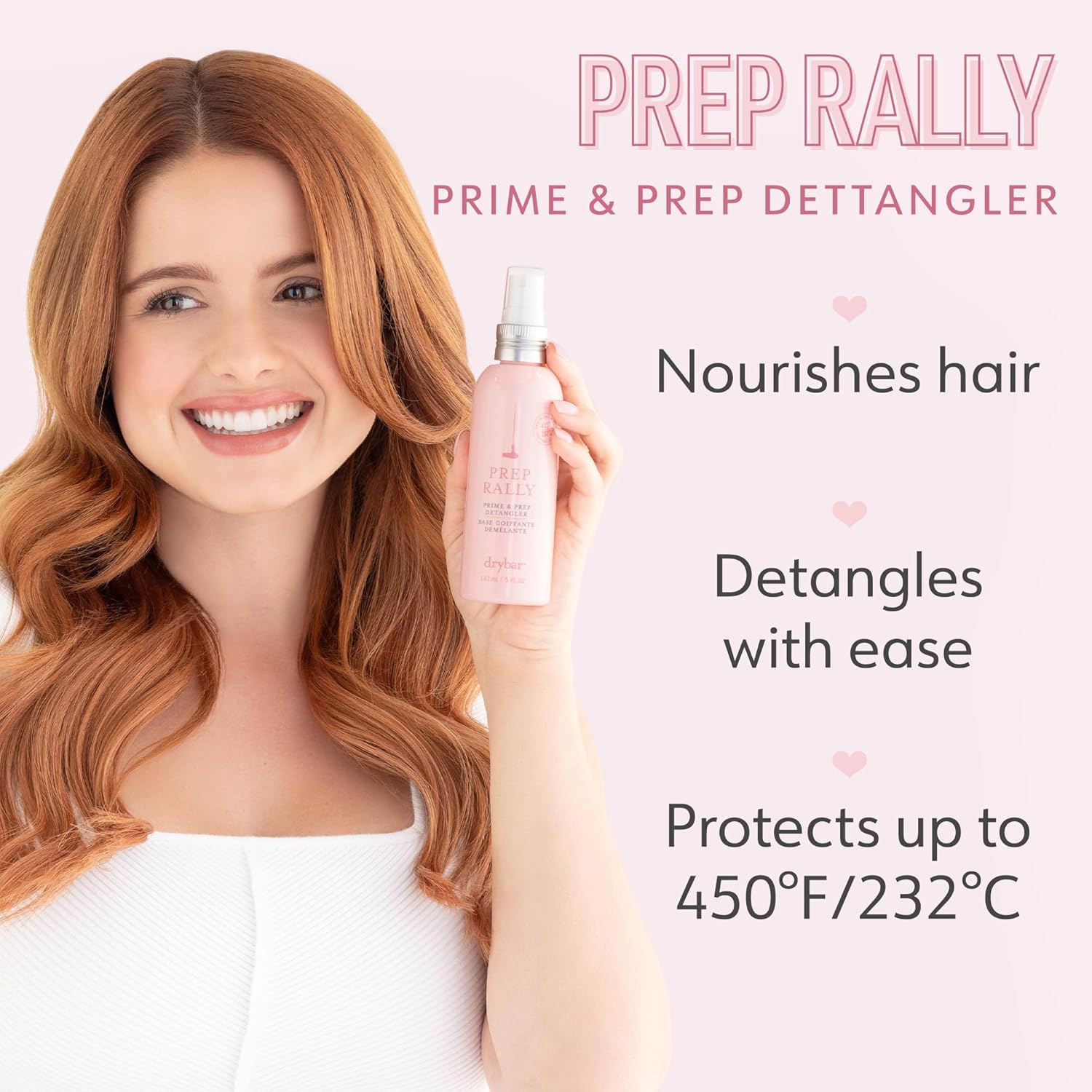 Drybar Prep Rally Prime & Prep Detangler | Nourishes Hair, Detangles with Ease, Leaves Hair Soft & Manageable, Protects Hair, Cruelty Free