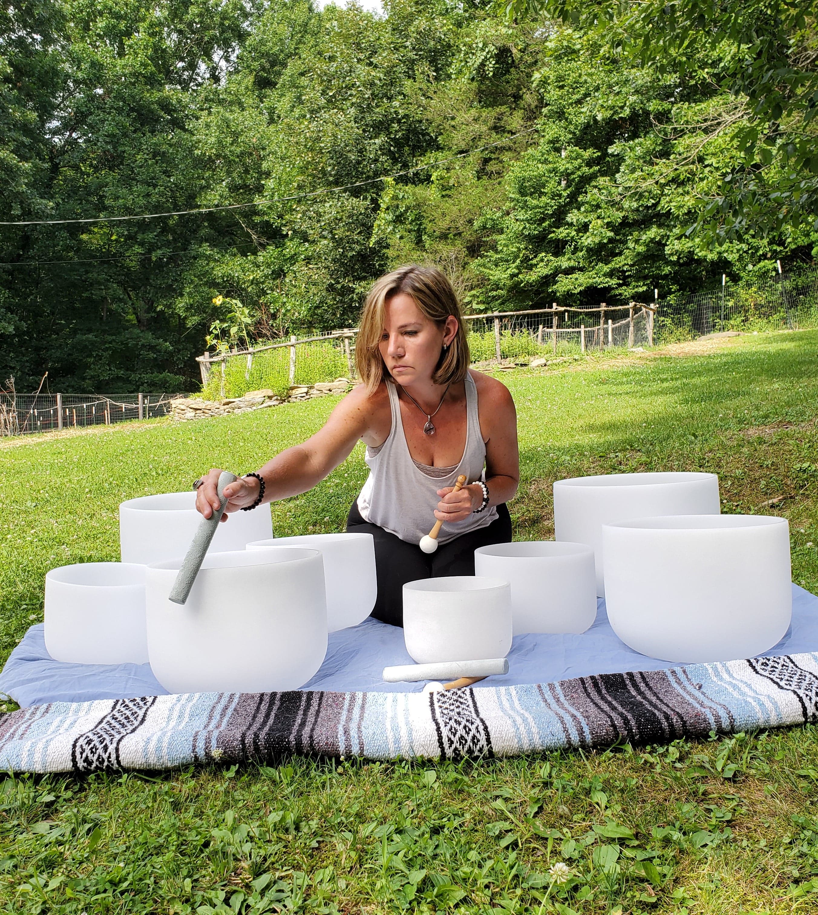 Crystal Singing Bowl Set - 7 Chakra Tuned - Complete Healing - 432 Hz - Largest Size 9” to 16”