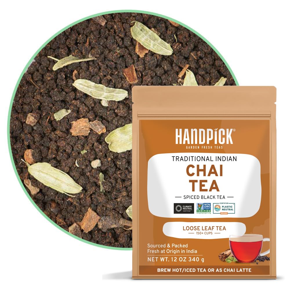 HANDPICK, Peppermint Tea, Eco-Conscious Tea Bags - 100 Count | Caffeine Free, Non-GMO | Minty, Fresh & Cool flavor | Direct From Source