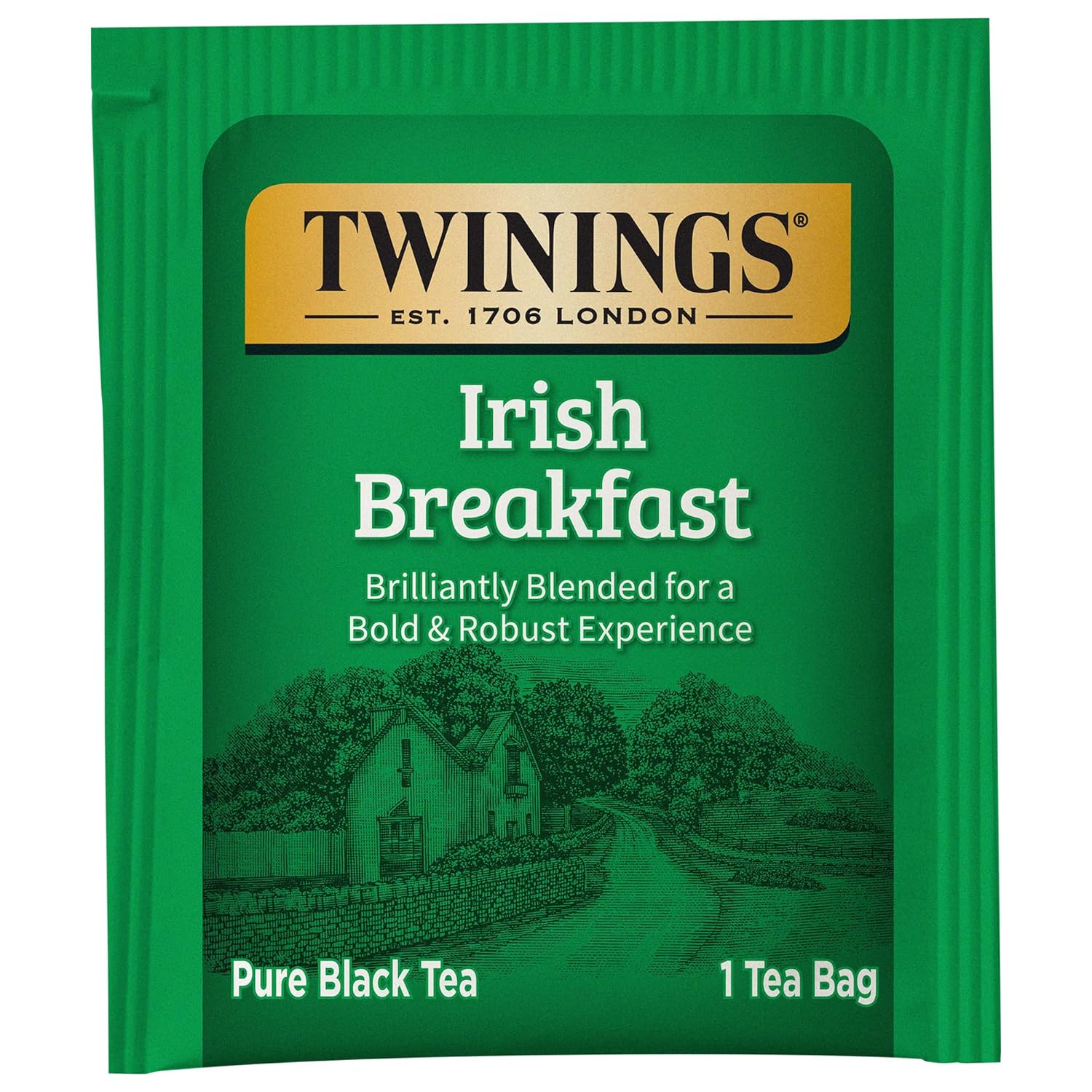 Twinings English Breakfast Black Tea Individually Wrapped Bags, 100 Count (Pack of 1), Smooth, Flavourful, and Robust, Caffeinated, Enjoy Hot or Iced | Packaging May Vary