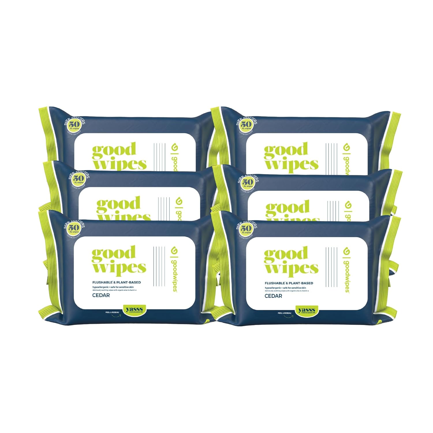 Goodwipes Flushable Butt Wipes Made w/Soothing Botanicals & Aloe – Soft & Gentle Wet Wipe Dispenser for Home Use, Septic & Sewer Safe – Largest Adult Toilet Wipes – Lavender, 360 count (6 packs)