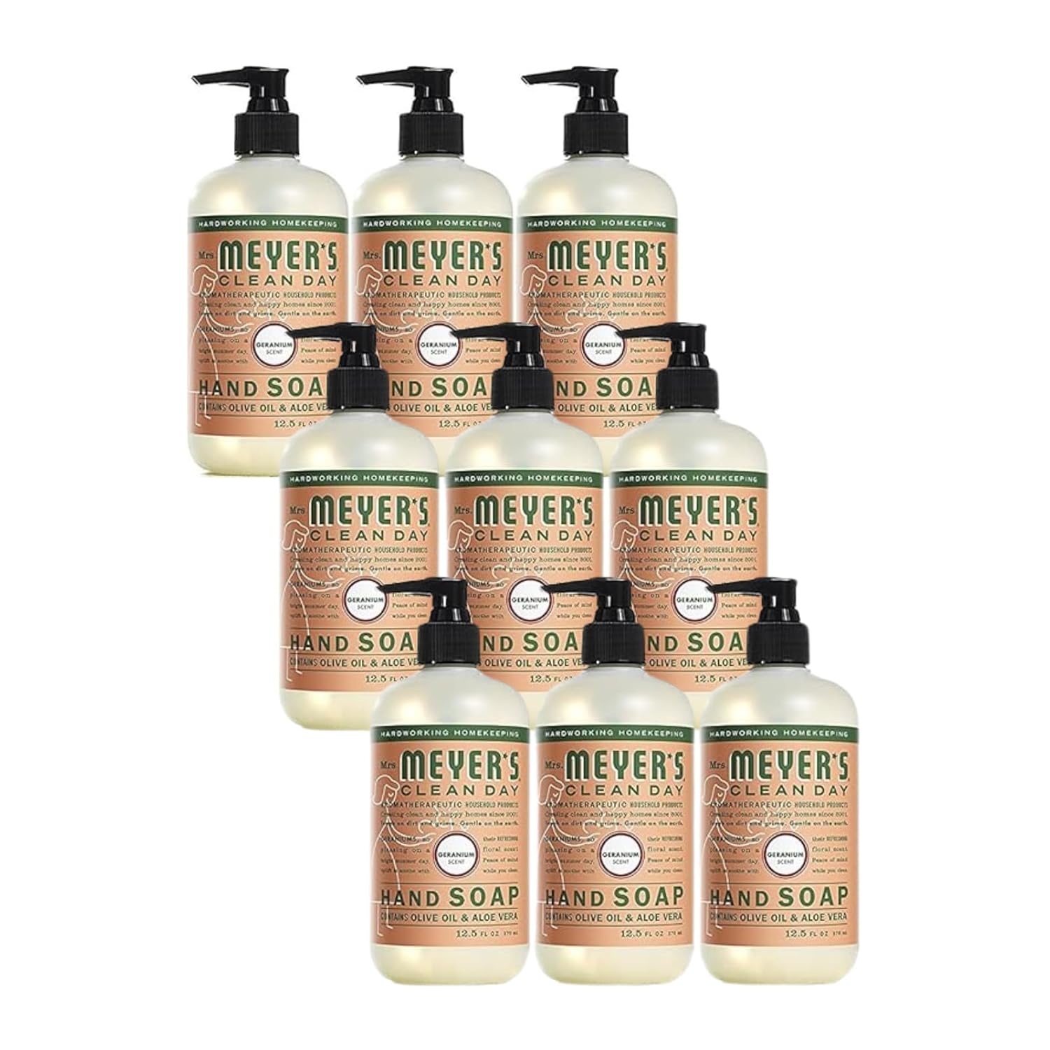 MRS. MEYER'S CLEAN DAY Hand Soap, Made with Essential Oils, Biodegradable Formula, Honeysuckle, 12.5 fl. oz - Pack of 3