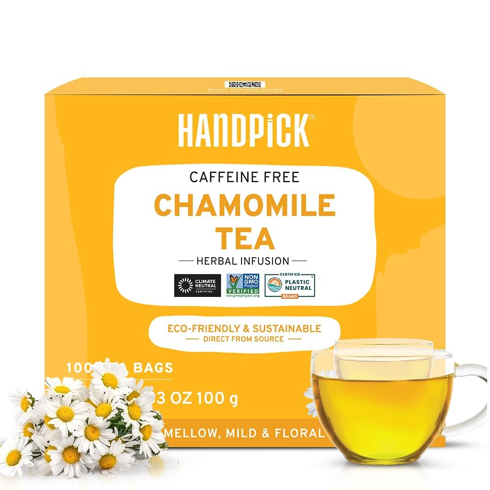 HANDPICK, Peppermint Tea, Eco-Conscious Tea Bags - 100 Count | Caffeine Free, Non-GMO | Minty, Fresh & Cool flavor | Direct From Source