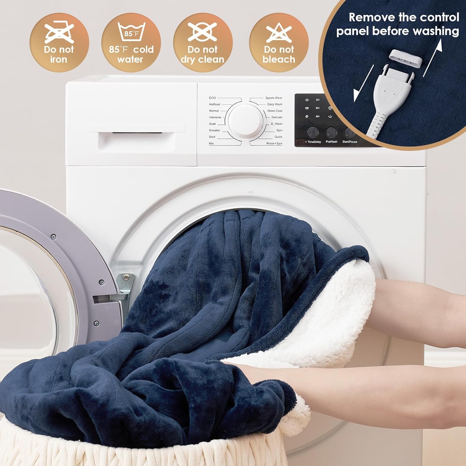 EHEYCIGA Heated Blanket Electric Blanket Throw - Heating Blanket with 9 Heating Levels & 10 Hours Auto Off, Soft Cozy Sherpa Washable Blanket with Fast Heating, 50 x 60 Inches