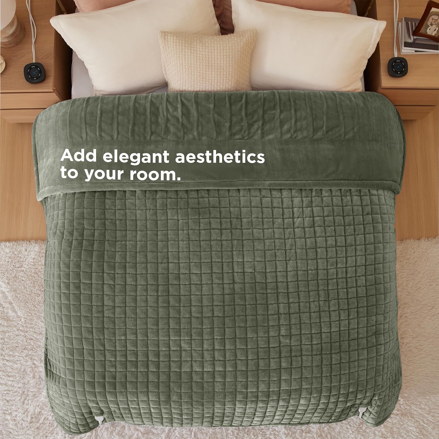 Bedsure Heated Blanket Electric Throw - Soft Flannel Electric Blanket, Heating Blanket with 4 Time Settings & 6 Heat Settings, Warm Blanket Gift for Grandma (50x60 inches, Grey)