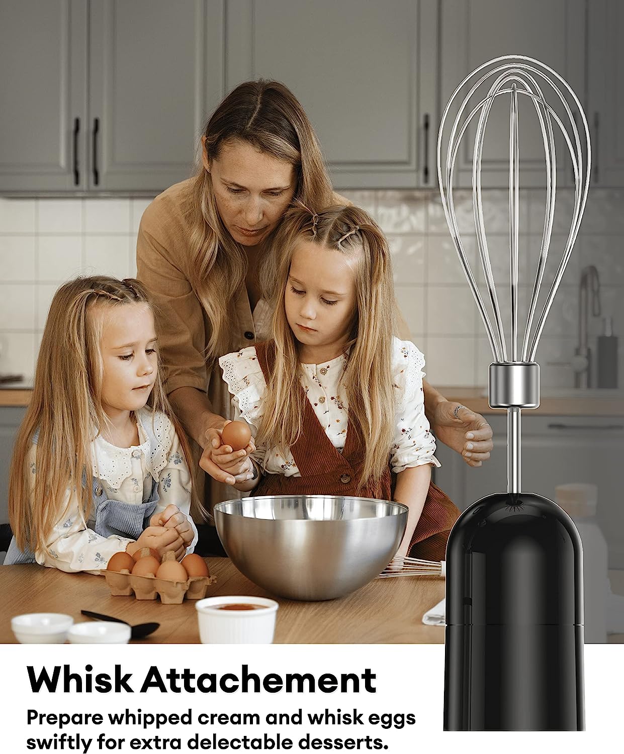 New 2024 Sofanci Immersion Electric Hand Held Stick Blender 3-in-1 Hand Blender 12-Speed with Turbo Mode 800W Full Copper Motor Titanium Stainless Steel Blades to Blend, Puree, Whisk & Froth