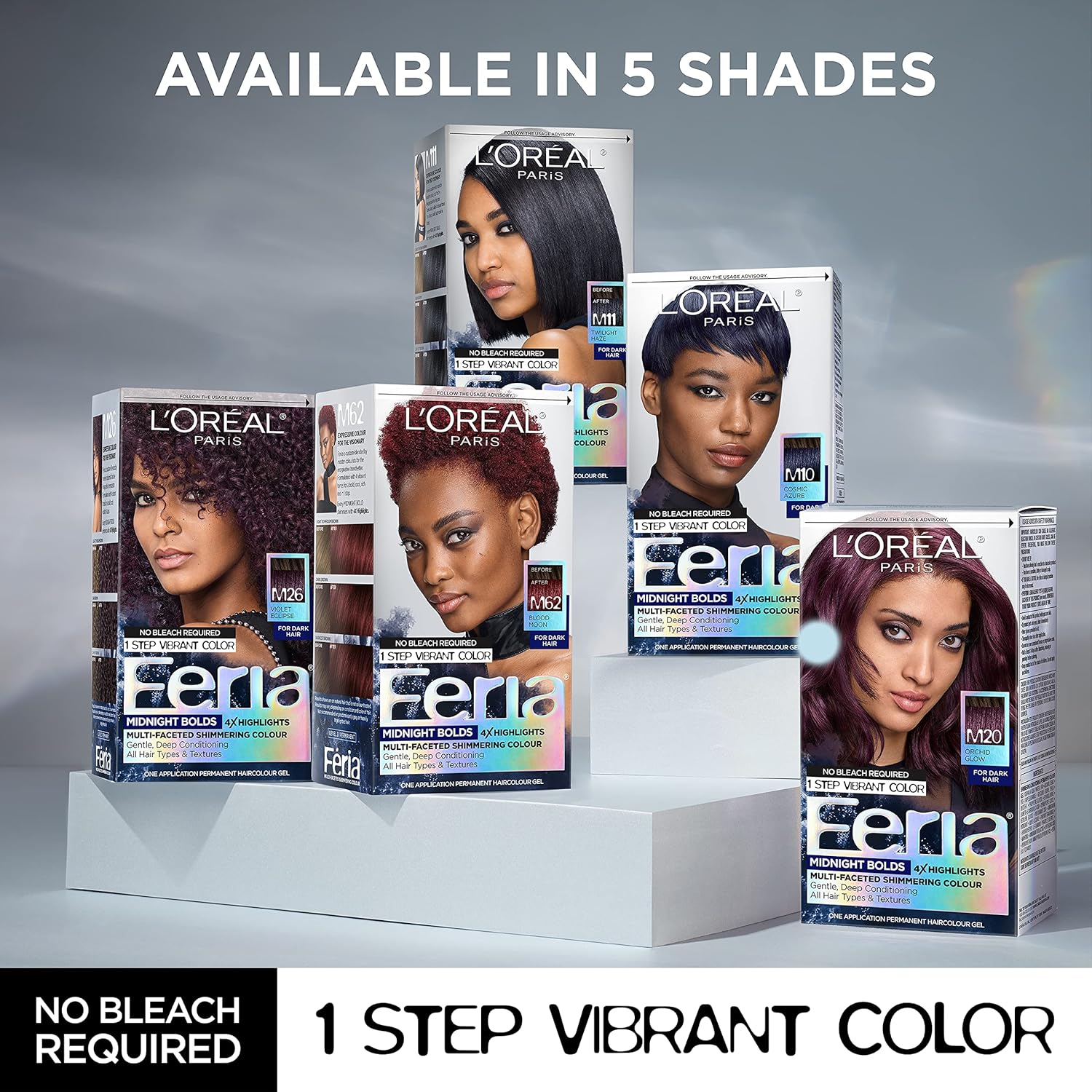 L'Oreal Paris Feria Hyper Platinum Advanced Lightening System Hair Bleach, Lifts Up To 8 Levels, Includes Anti Brass Purple Conditioner, 1 Hair Dye Kit