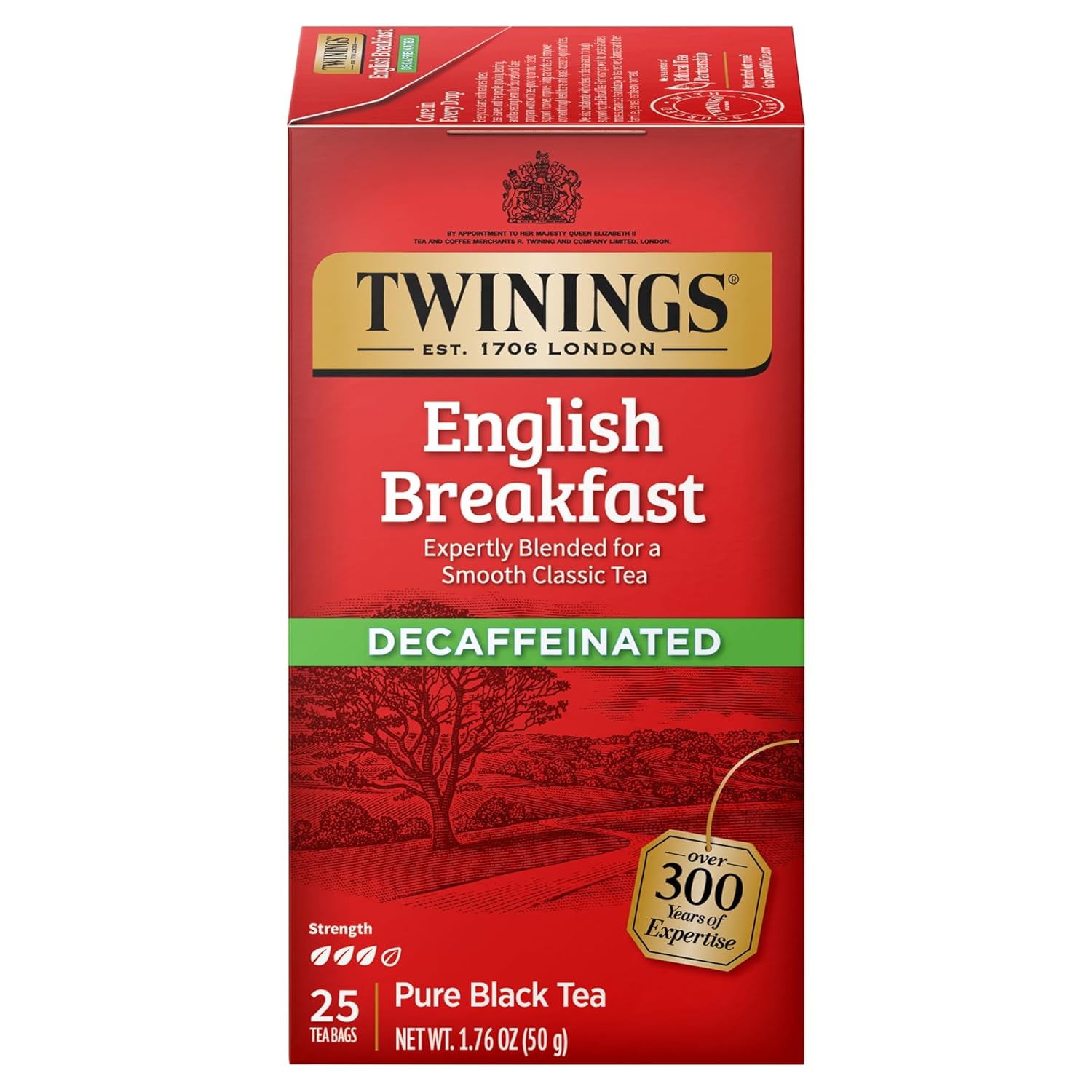 Twinings English Breakfast Black Tea Individually Wrapped Bags, 100 Count (Pack of 1), Smooth, Flavourful, and Robust, Caffeinated, Enjoy Hot or Iced | Packaging May Vary