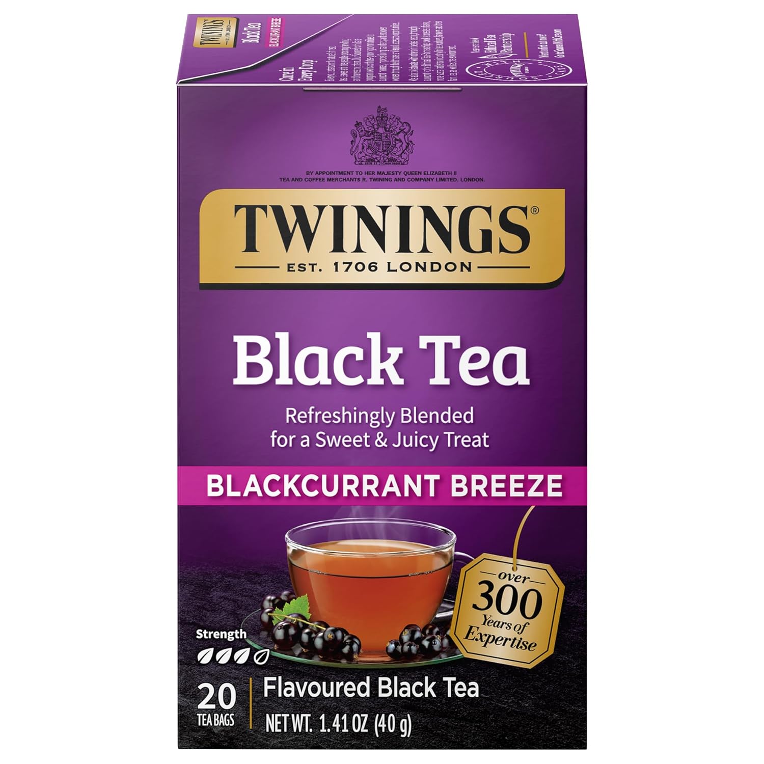 Twinings English Breakfast Black Tea Individually Wrapped Bags, 100 Count (Pack of 1), Smooth, Flavourful, and Robust, Caffeinated, Enjoy Hot or Iced | Packaging May Vary