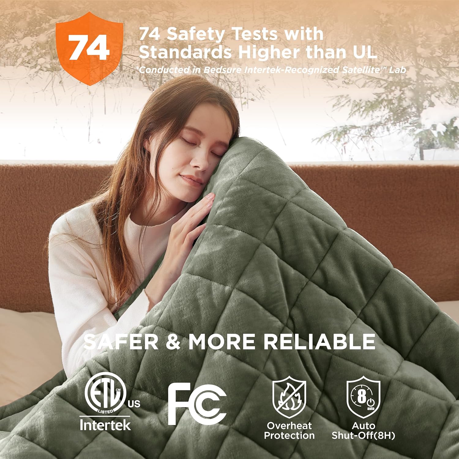 Bedsure Heated Blanket Electric Throw - Soft Flannel Electric Blanket, Heating Blanket with 4 Time Settings & 6 Heat Settings, Warm Blanket Gift for Grandma (50x60 inches, Grey)