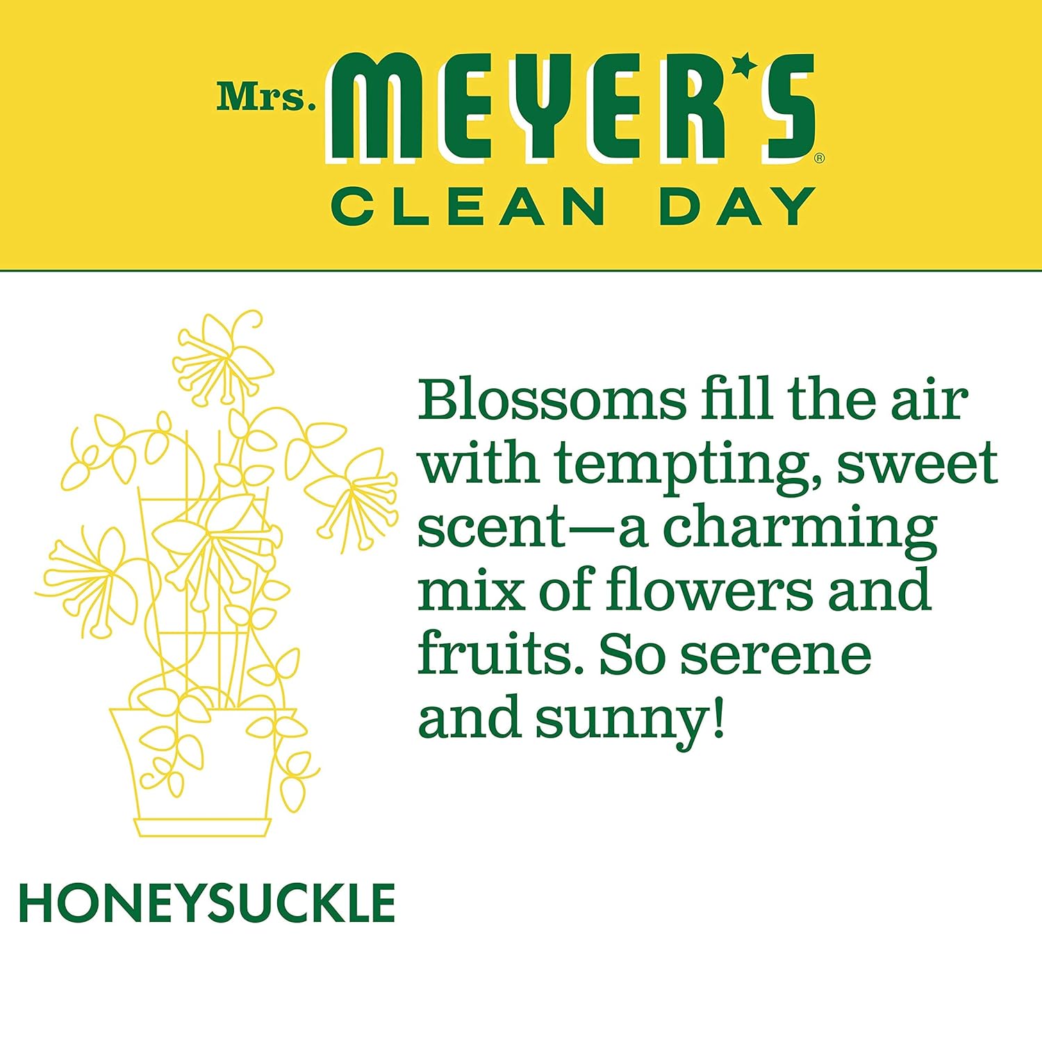 MRS. MEYER'S CLEAN DAY Hand Soap, Made with Essential Oils, Biodegradable Formula, Honeysuckle, 12.5 fl. oz - Pack of 3