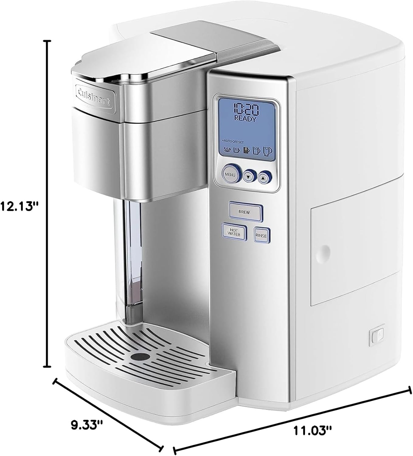 Cuisinart Coffee Maker, Single Serve 72-Ounce Reservoir Coffee Machine, Programmable Brewing & Hot Water Dispenser, Stainless Steel, SS-10P1,Silver