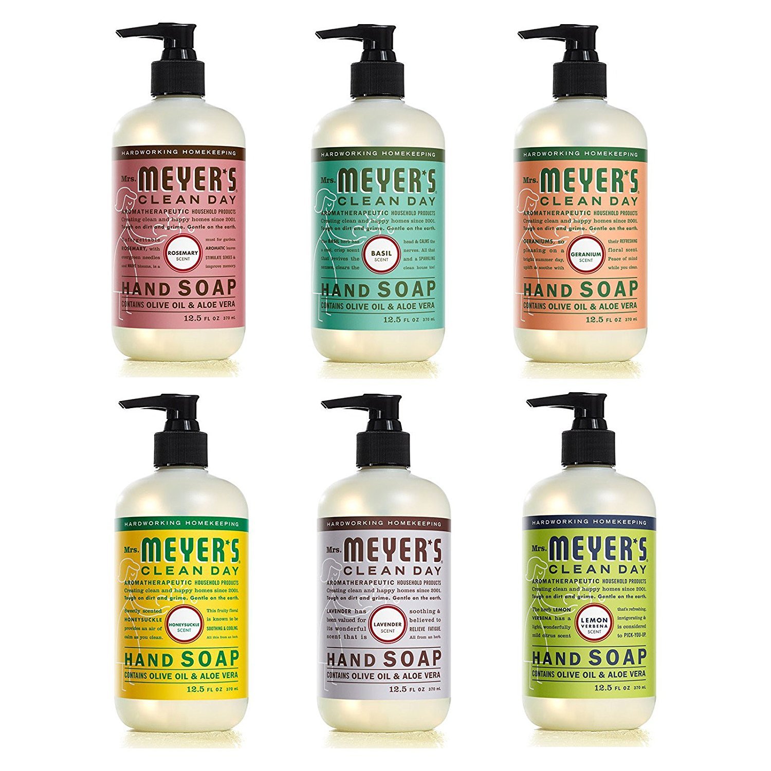 MRS. MEYER'S CLEAN DAY Hand Soap, Made with Essential Oils, Biodegradable Formula, Honeysuckle, 12.5 fl. oz - Pack of 3