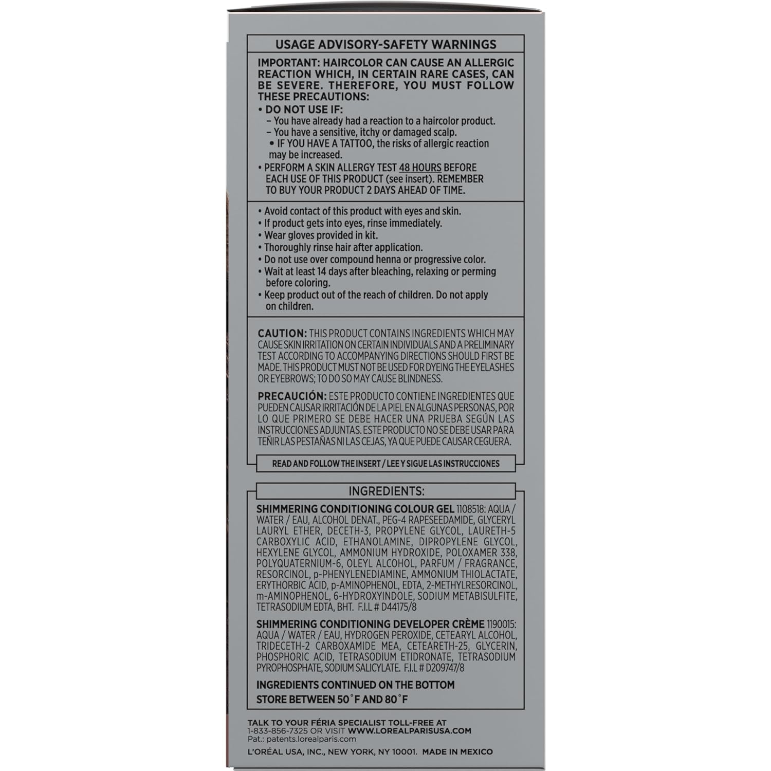 L'Oreal Paris Feria Hyper Platinum Advanced Lightening System Hair Bleach, Lifts Up To 8 Levels, Includes Anti Brass Purple Conditioner, 1 Hair Dye Kit