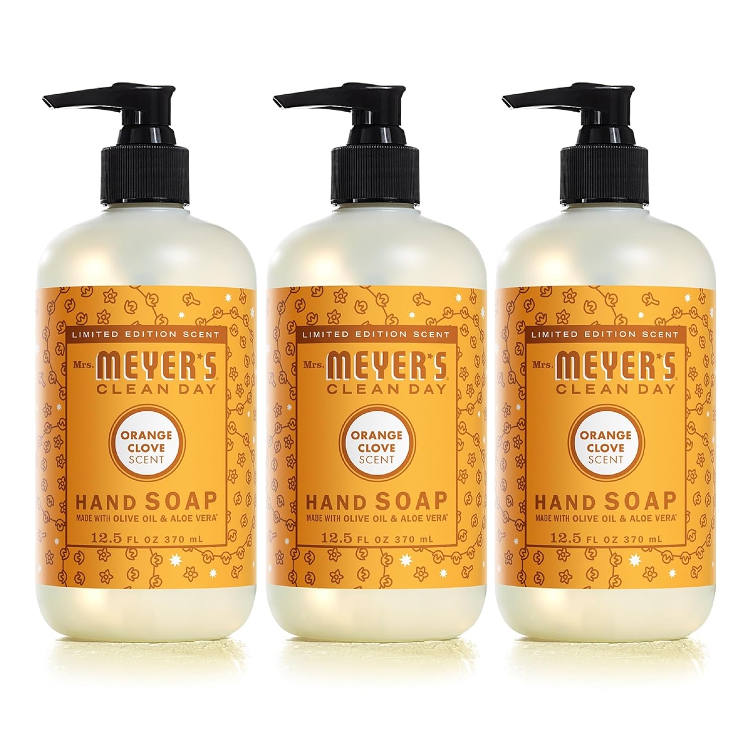 MRS. MEYER'S CLEAN DAY Hand Soap, Made with Essential Oils, Biodegradable Formula, Honeysuckle, 12.5 fl. oz - Pack of 3