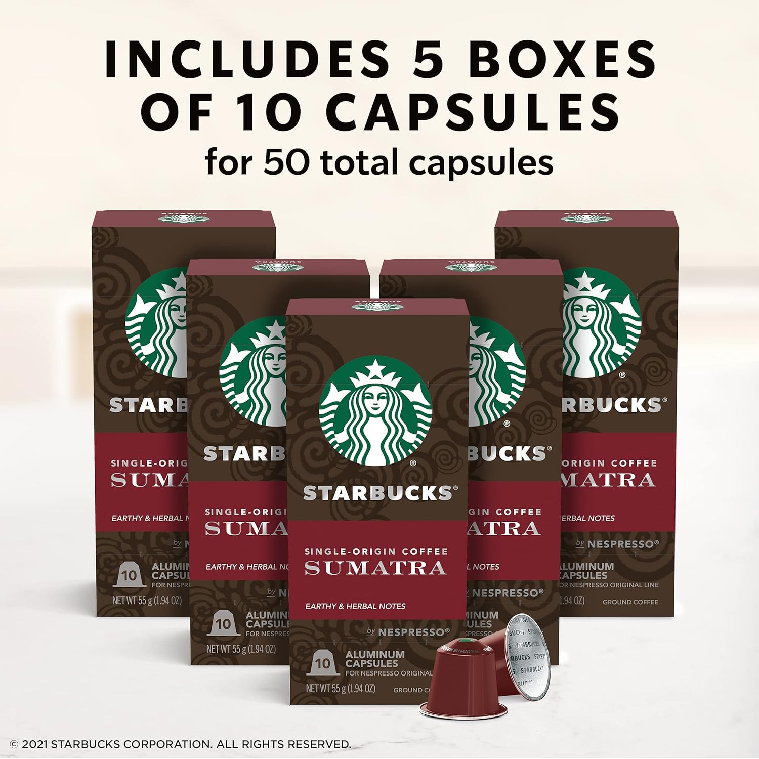Starbucks by Nespresso Original Line Dark Roast Espresso, 50-count Espresso Pods