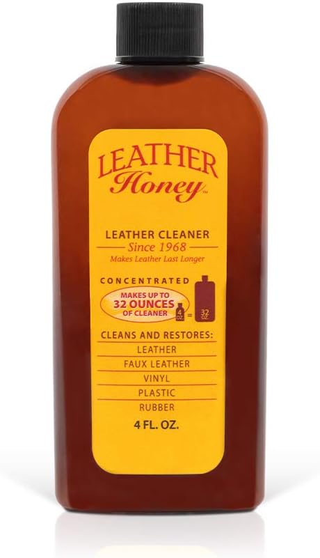 Leather Honey Leather Cleaner: Non-Toxic Leather Care Made in The USA Since 1968. Deep Cleans Leather, Faux & Vinyl - Couches, Car Seats, Purses, Tack, Shoes & Bags. Safe Any Colors & White Leather