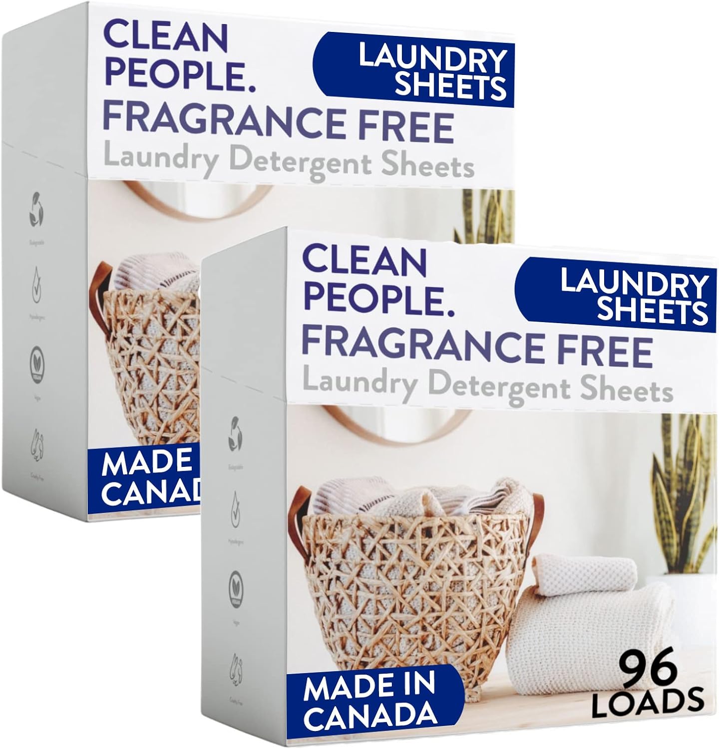 The Clean People Laundry Detergent Sheets - Hypoallergenic Laundry Soap - Ultra Concentrated, Recyclable Packaging, Stain Fighting - Fresh Scent, 32 Pack