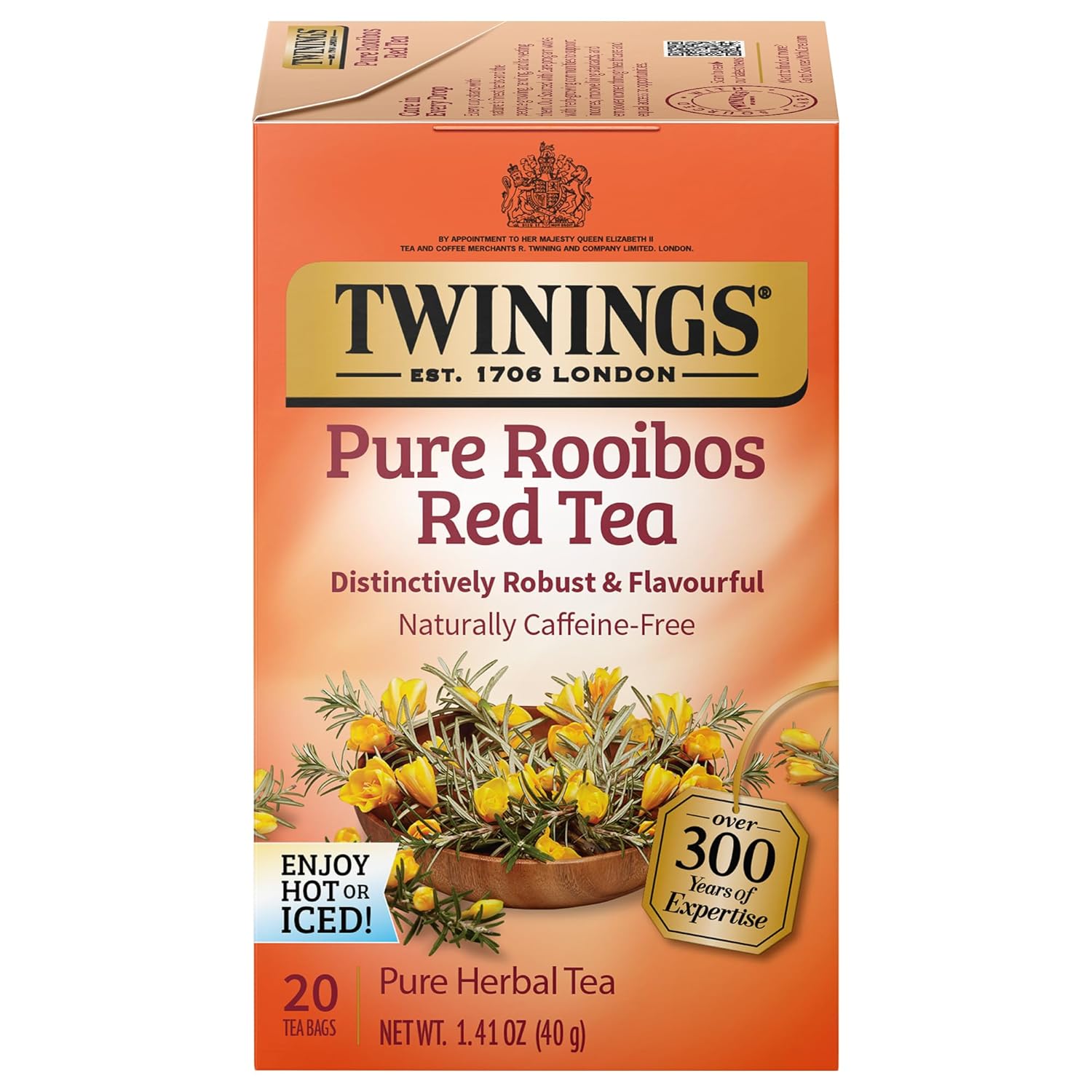 Twinings English Breakfast Black Tea Individually Wrapped Bags, 100 Count (Pack of 1), Smooth, Flavourful, and Robust, Caffeinated, Enjoy Hot or Iced | Packaging May Vary