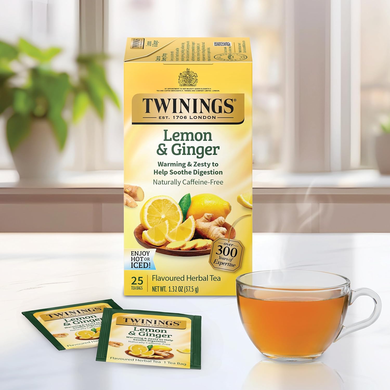 Twinings English Breakfast Black Tea Individually Wrapped Bags, 100 Count (Pack of 1), Smooth, Flavourful, and Robust, Caffeinated, Enjoy Hot or Iced | Packaging May Vary