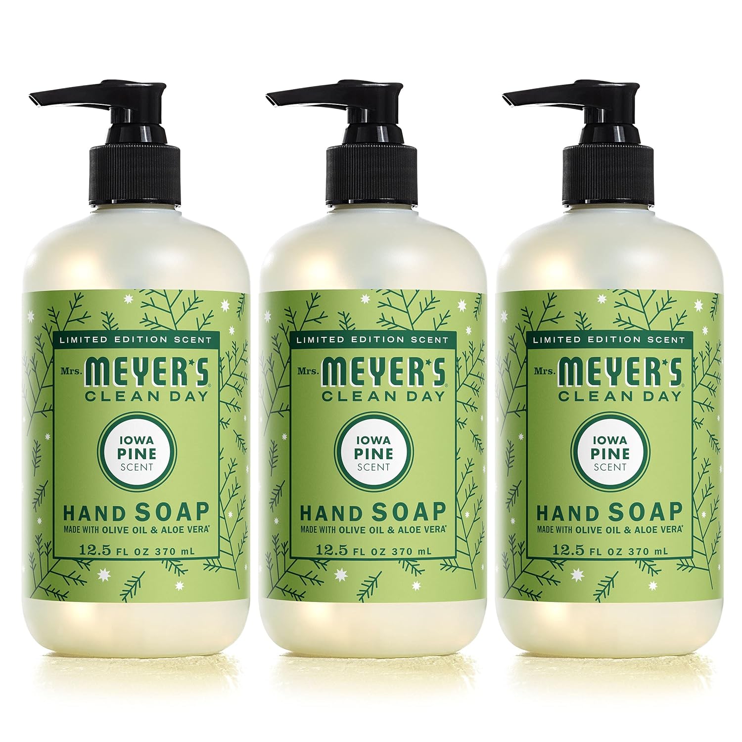 MRS. MEYER'S CLEAN DAY Hand Soap, Made with Essential Oils, Biodegradable Formula, Honeysuckle, 12.5 fl. oz - Pack of 3