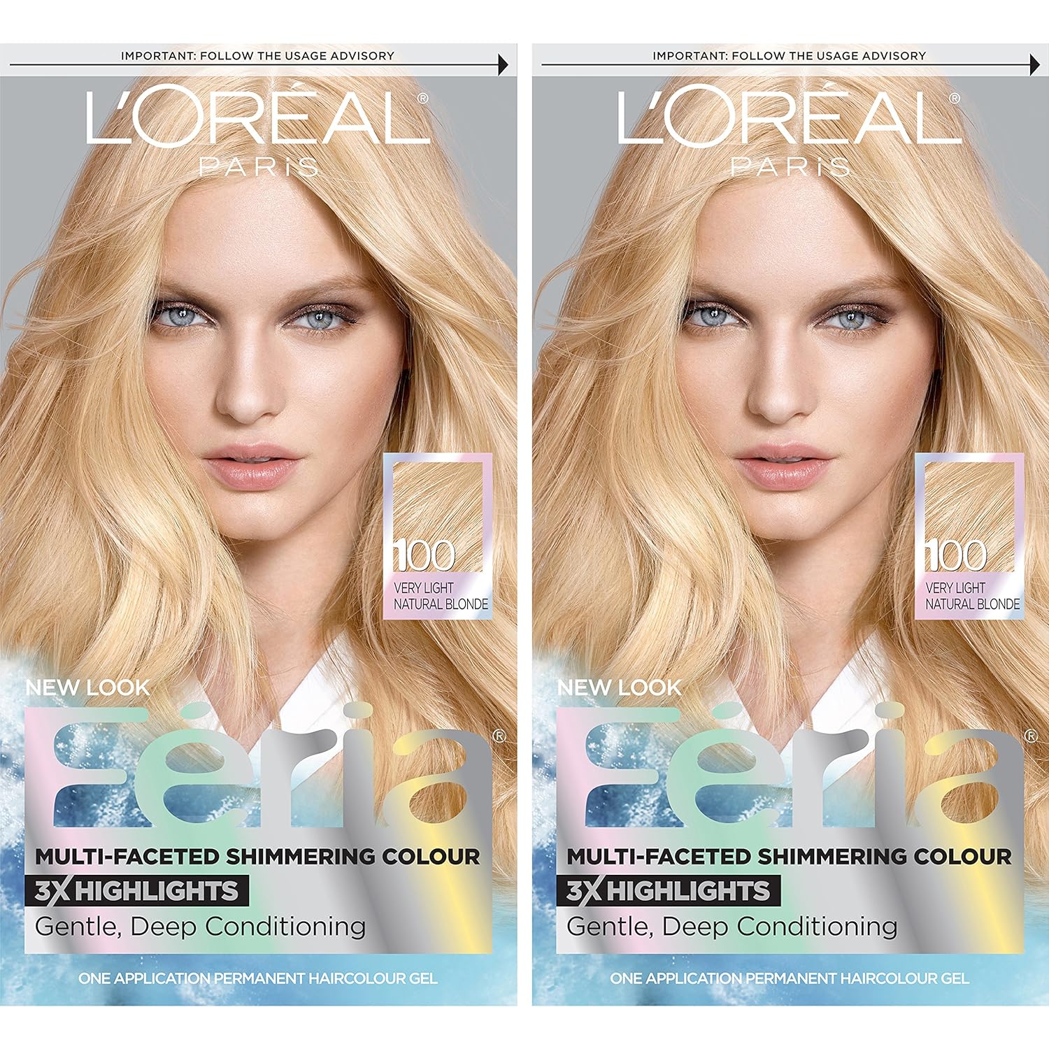 L'Oreal Paris Feria Hyper Platinum Advanced Lightening System Hair Bleach, Lifts Up To 8 Levels, Includes Anti Brass Purple Conditioner, 1 Hair Dye Kit