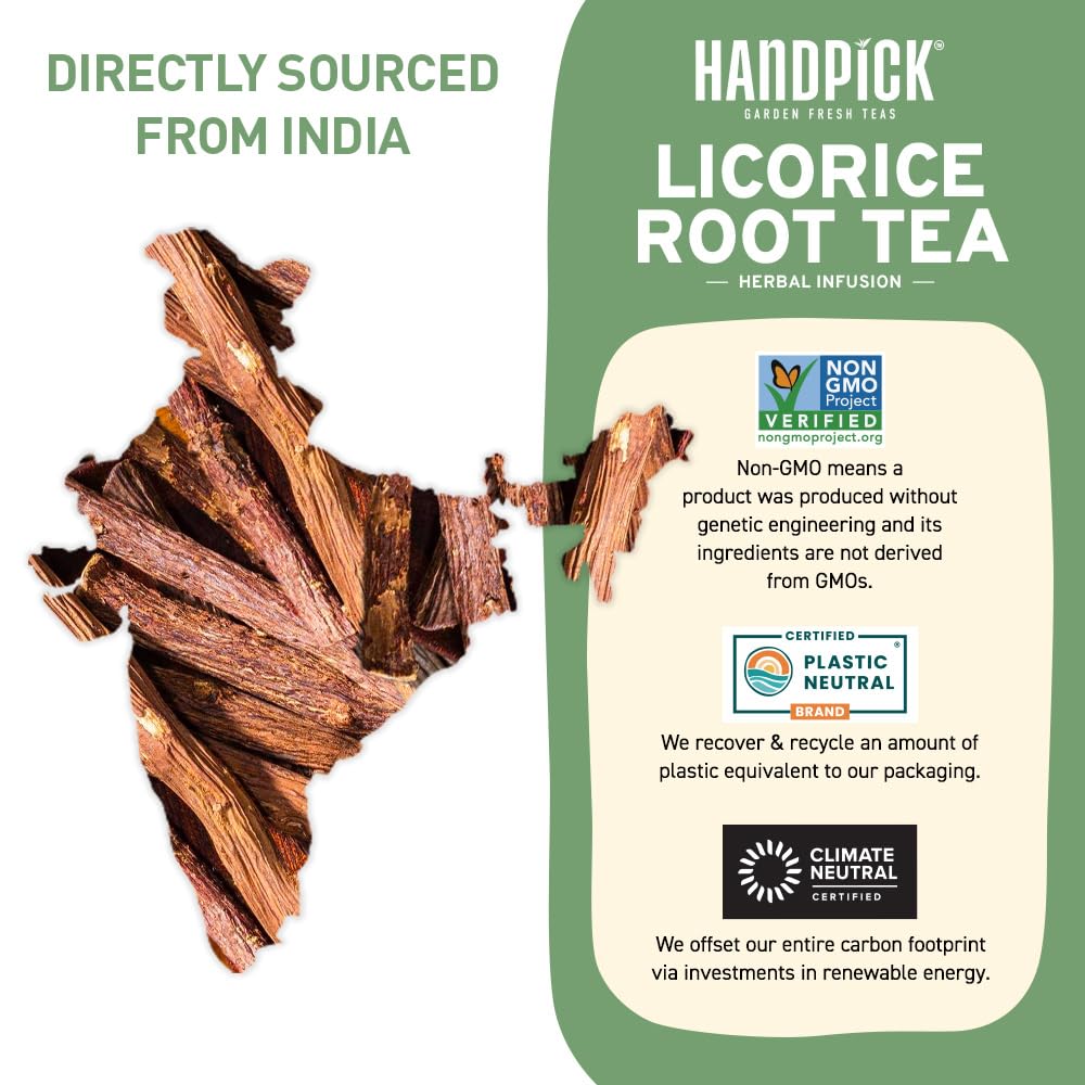 HANDPICK, Peppermint Tea, Eco-Conscious Tea Bags - 100 Count | Caffeine Free, Non-GMO | Minty, Fresh & Cool flavor | Direct From Source