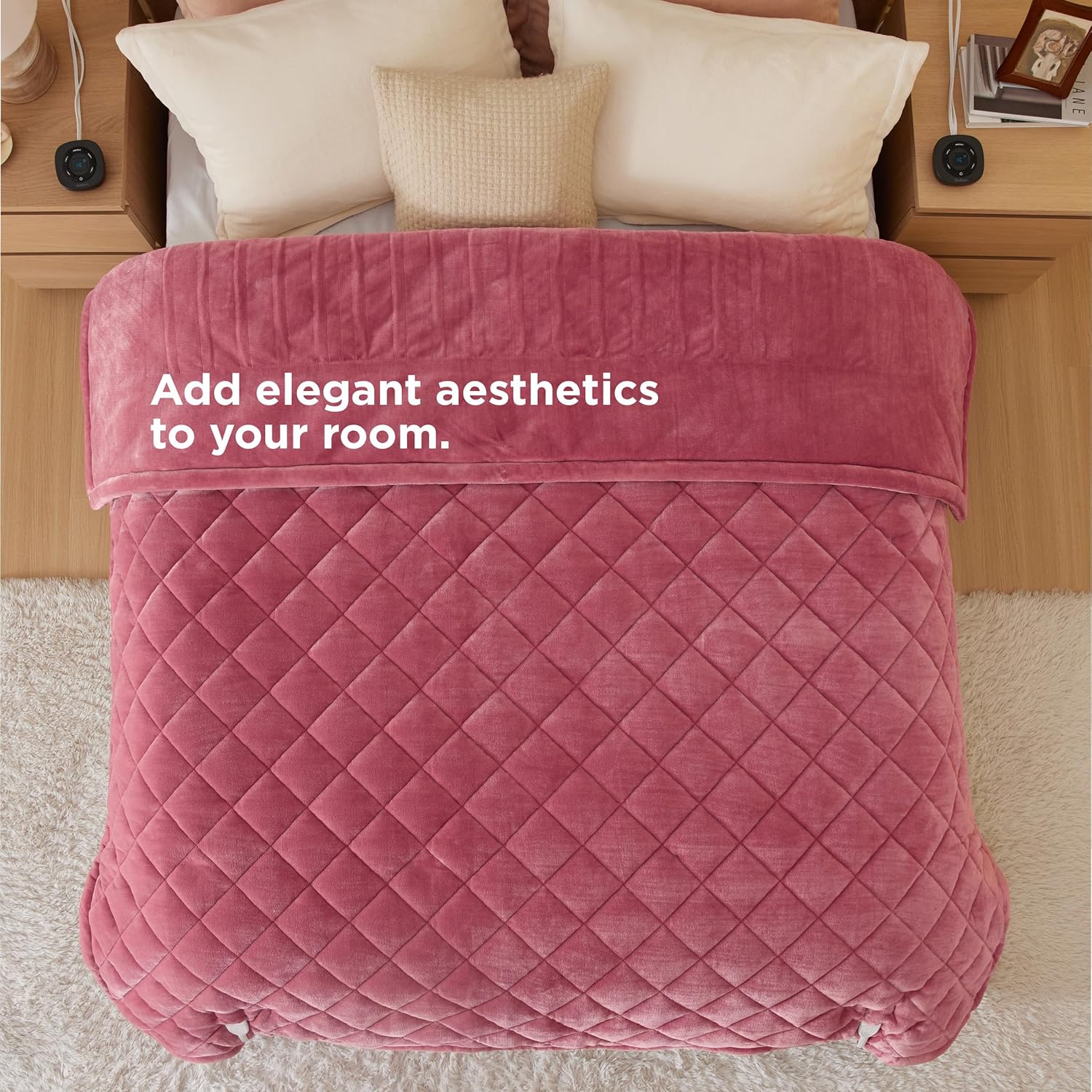 Bedsure Heated Blanket Electric Throw - Soft Flannel Electric Blanket, Heating Blanket with 4 Time Settings & 6 Heat Settings, Warm Blanket Gift for Grandma (50x60 inches, Grey)