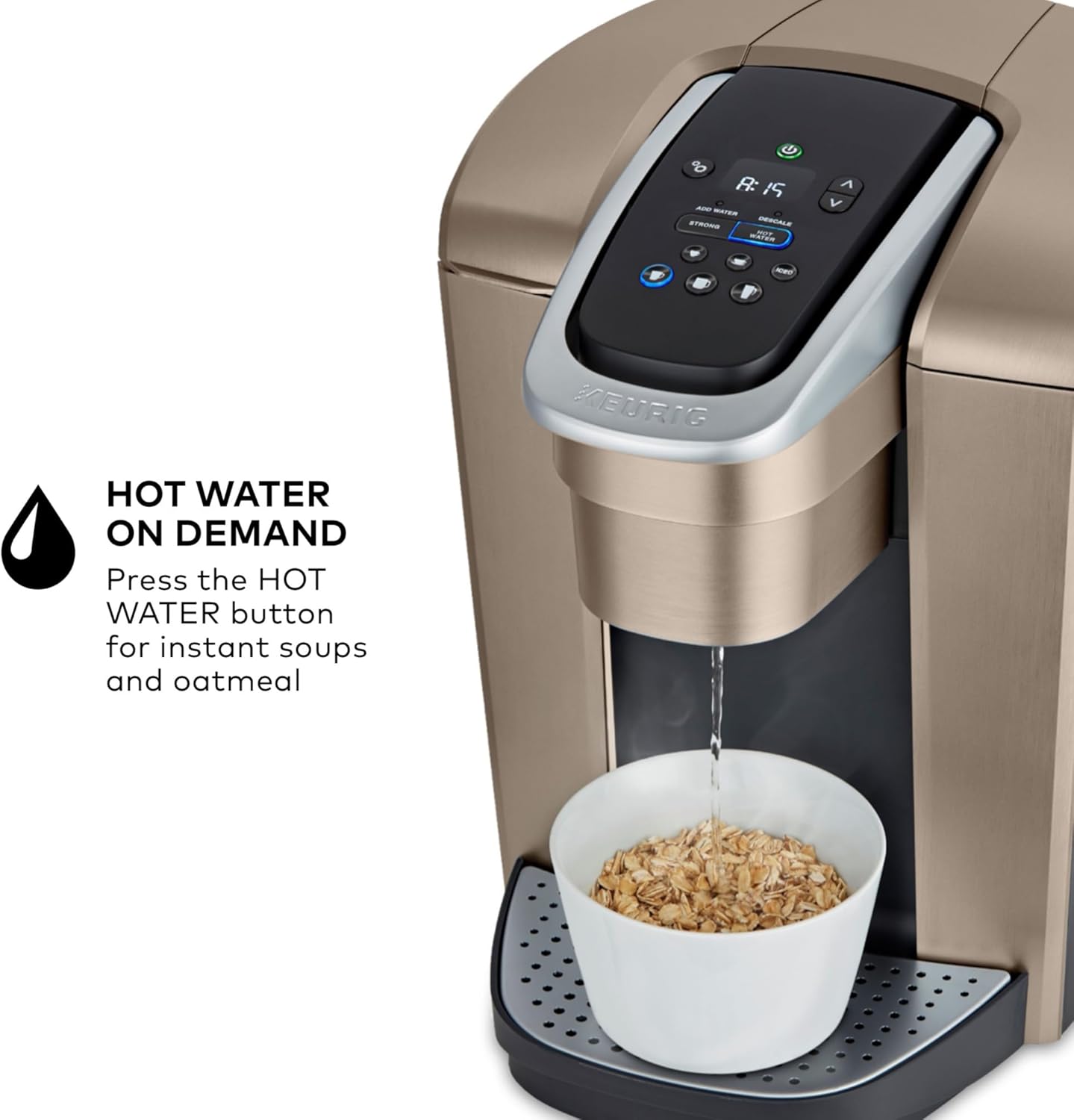 Keurig K-Elite Single Serve K-Cup Pod Coffee Maker, with Strength and Temperature Control, Iced Coffee Capability, 8 to 12oz Brew Size, Programmable, Brushed Slate