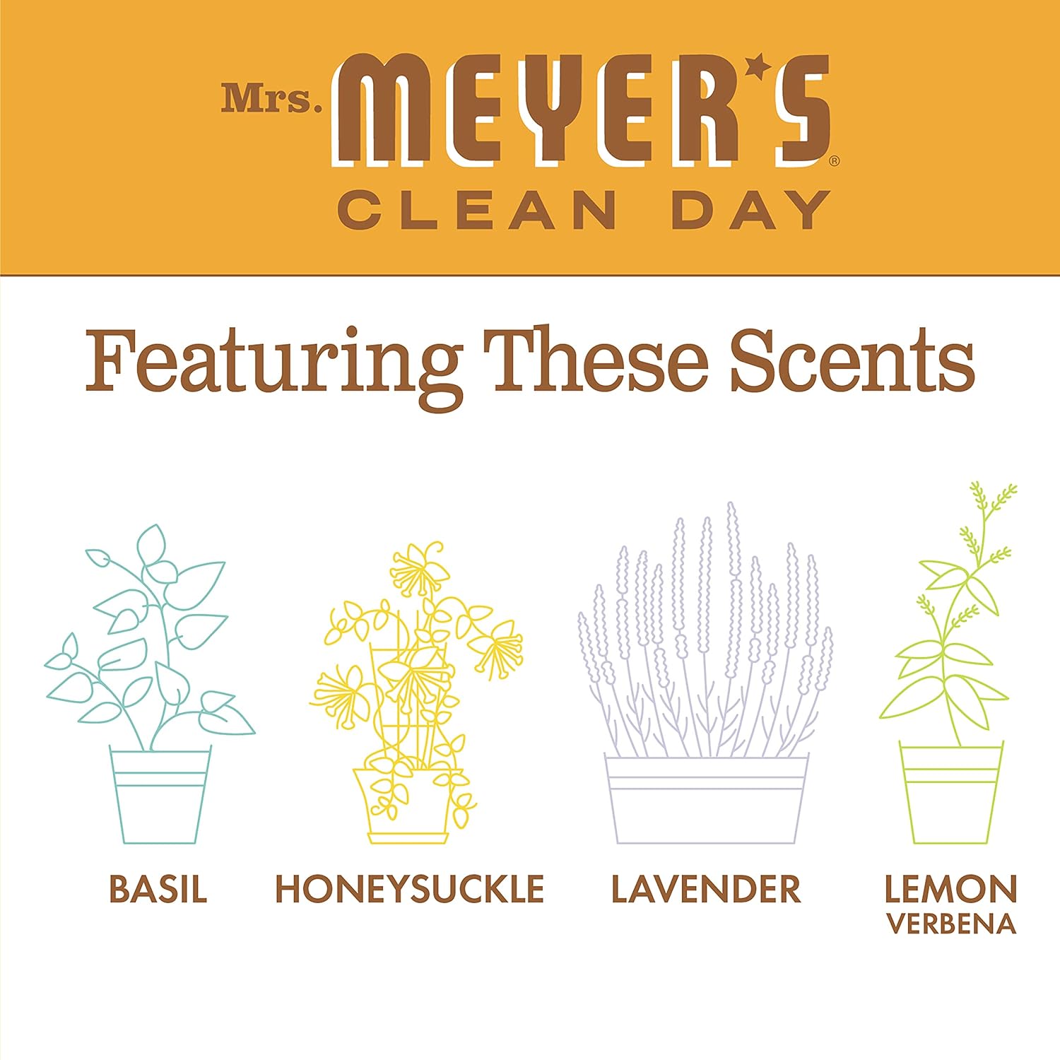 MRS. MEYER'S CLEAN DAY Hand Soap, Made with Essential Oils, Biodegradable Formula, Honeysuckle, 12.5 fl. oz - Pack of 3